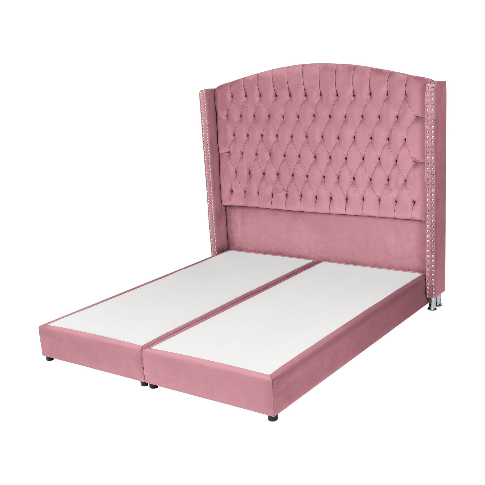 In House | Alkmar Bed Frame Velvet Light Pink 200x180