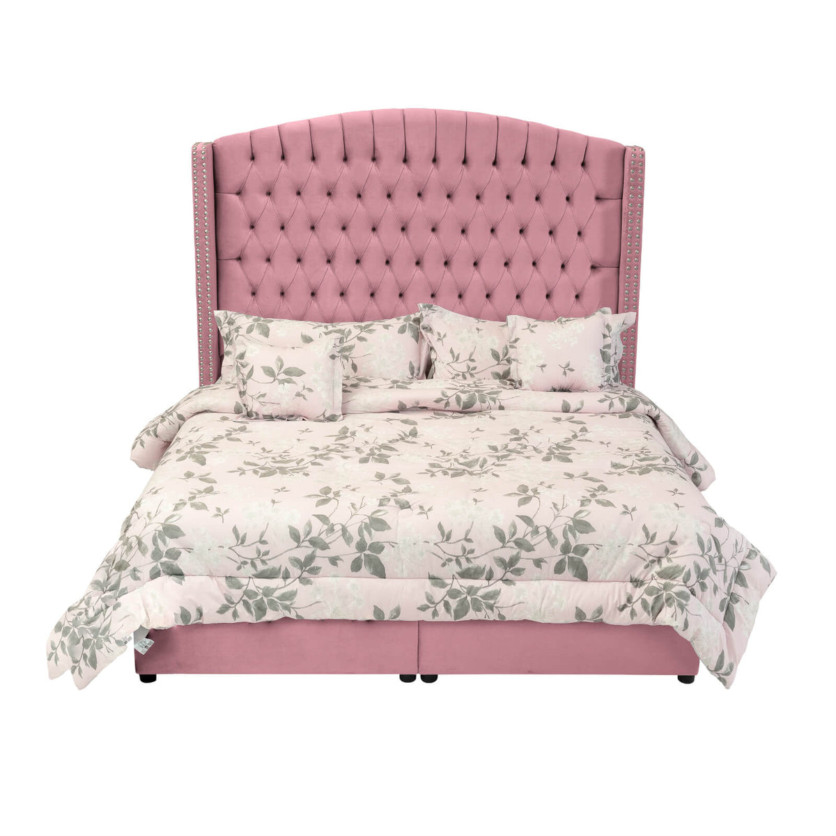 In House | Lujin Bed Frame Linen Light Pink 200x90