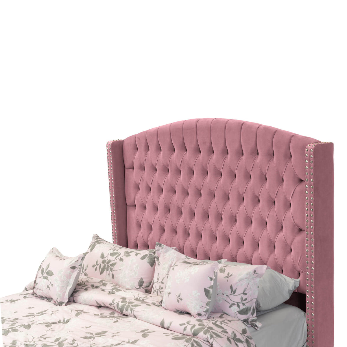 In House | Lujin Bed Frame Linen Light Pink 200x100