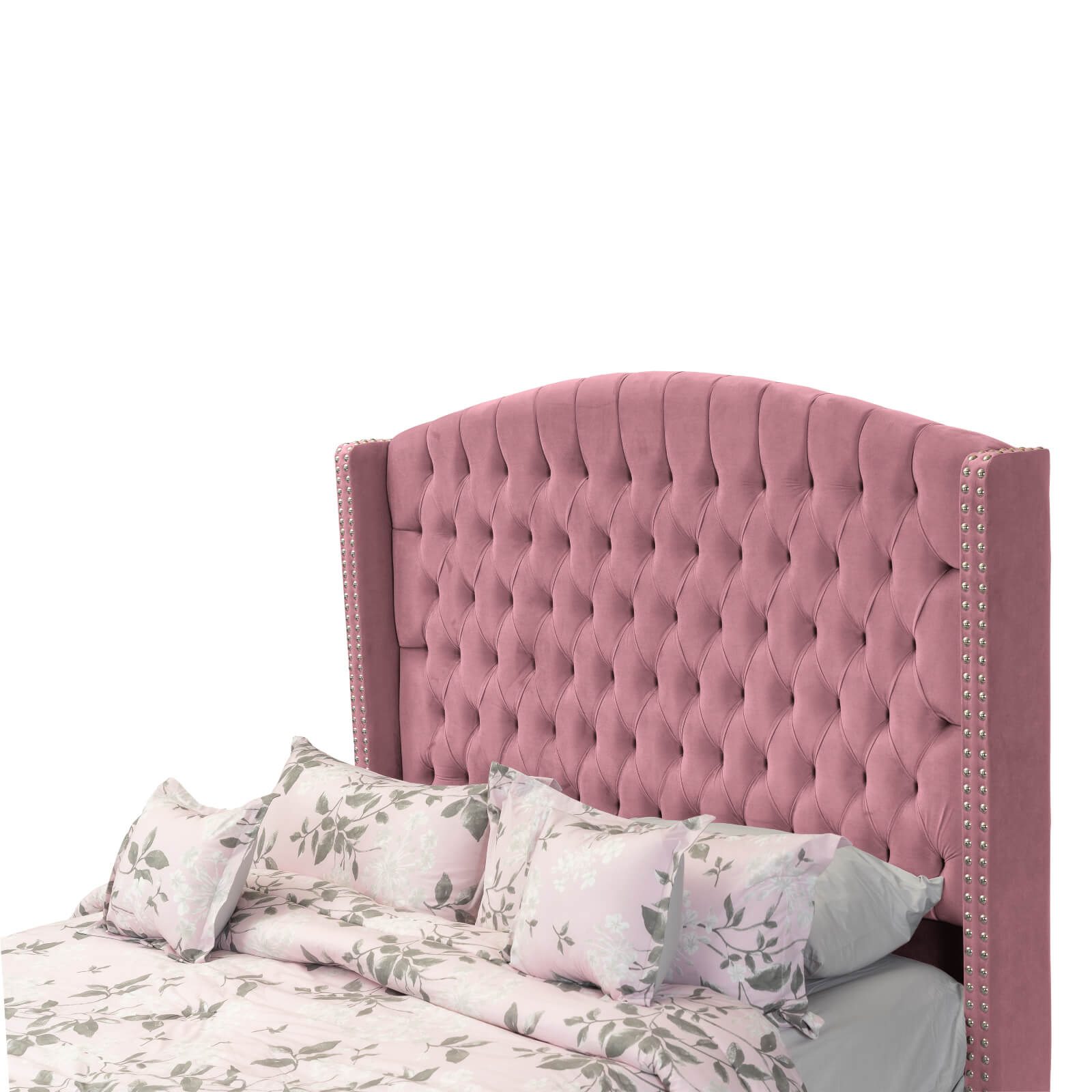 In House | Alkmar Bed Frame Velvet Light Pink 200x180