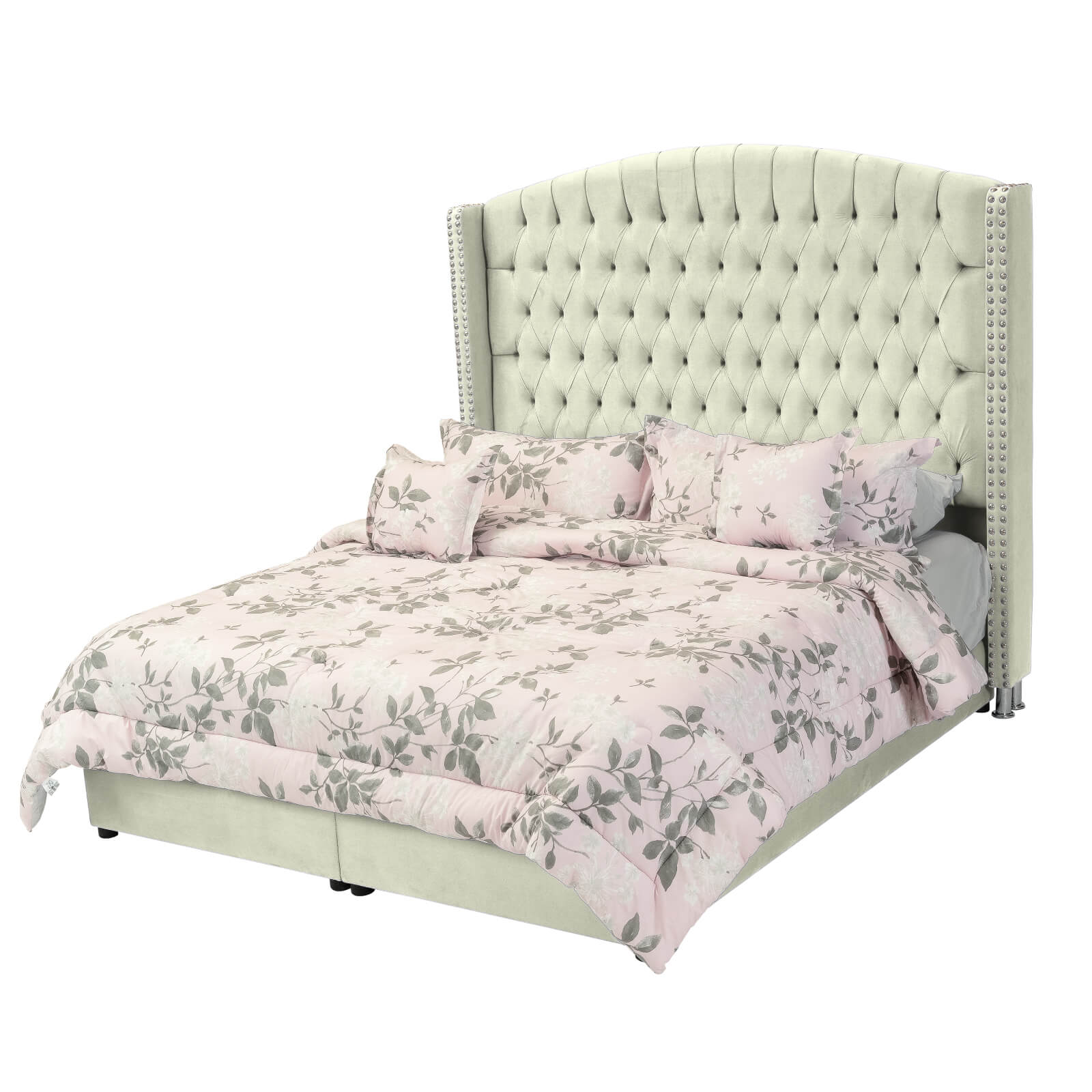 In House | Alkmar Bed Frame Velvet Ivory 200x140