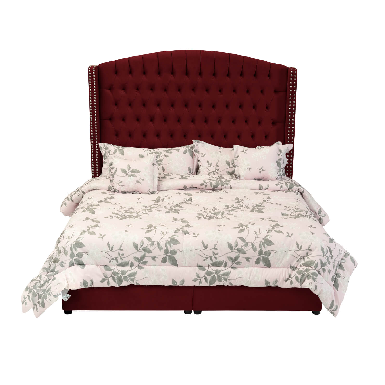 In House | Alkmar Bed Frame Velvet Burgundy 200x160