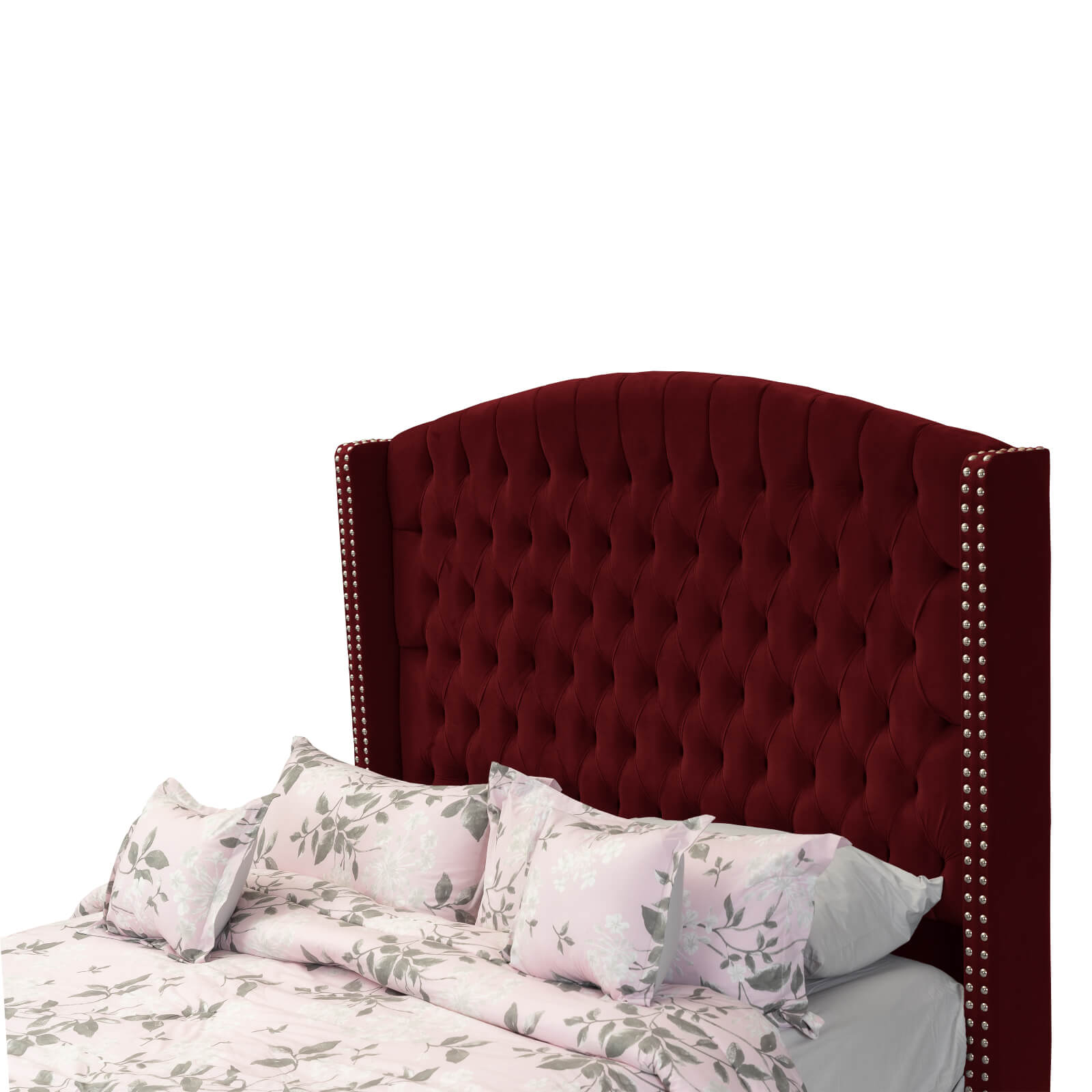 In House | Alkmar Bed Frame Velvet Burgundy 200x160