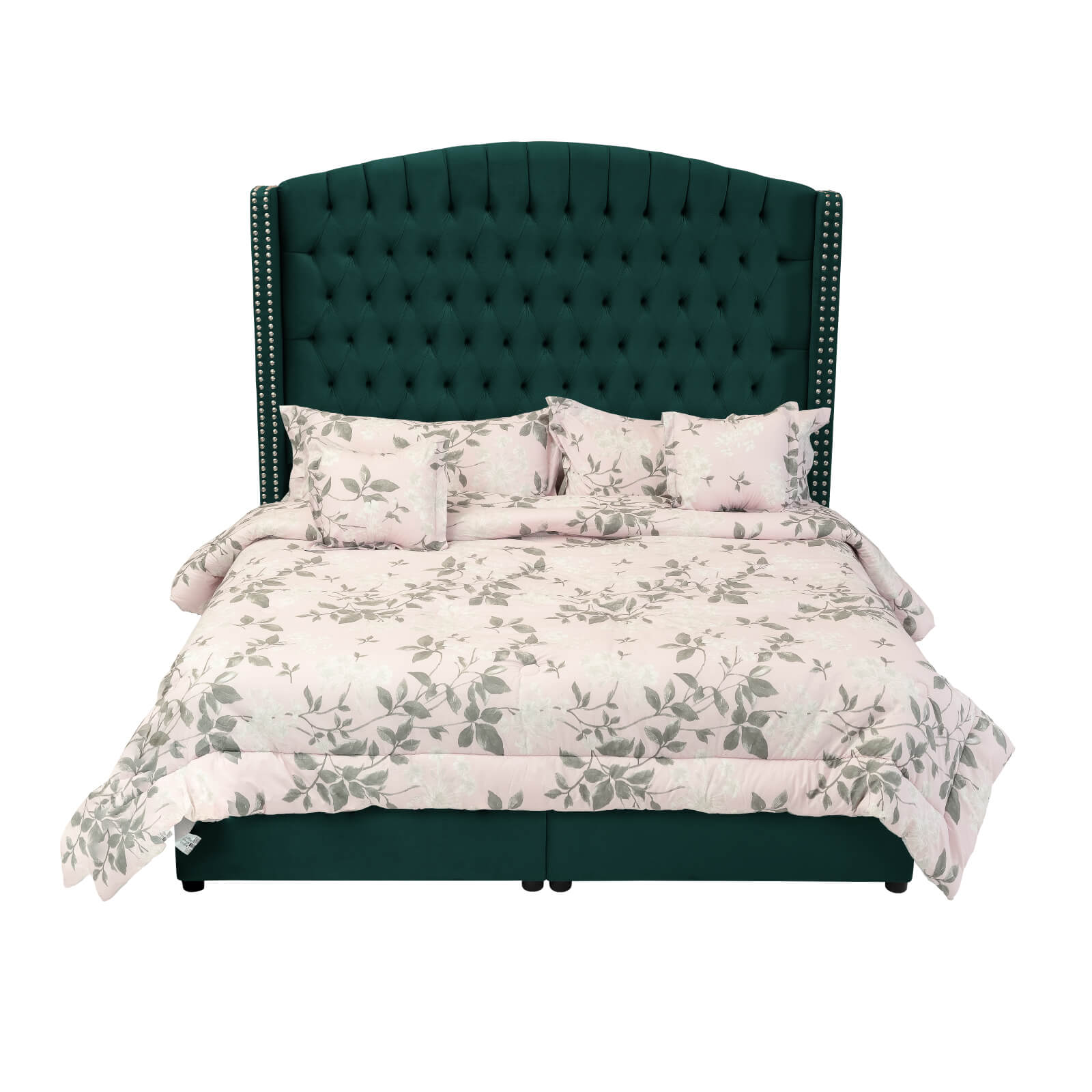 In House | Alkmar Bed Frame Velvet Dark Green 200x140