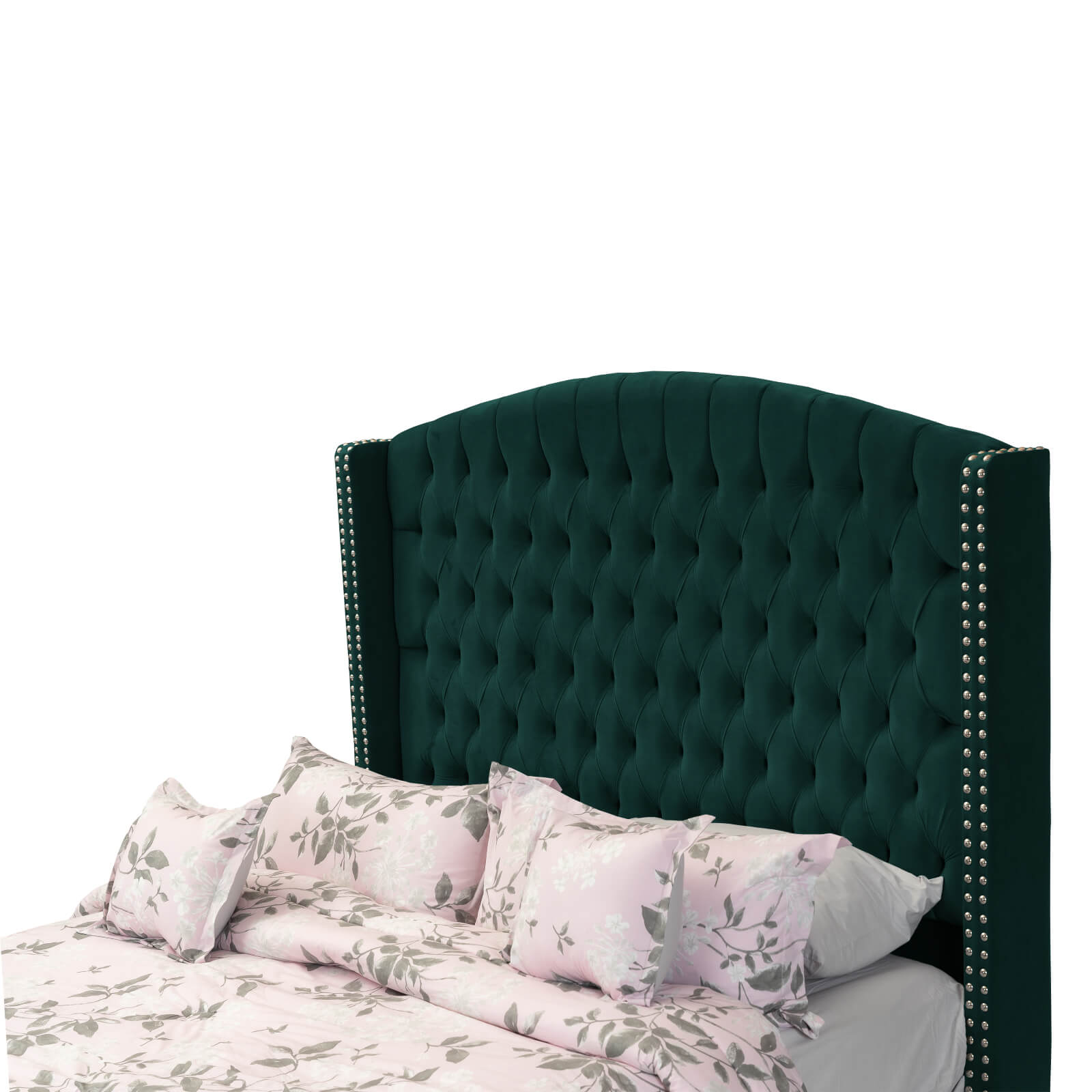 In House | Alkmar Bed Frame Velvet Dark Green 200x140