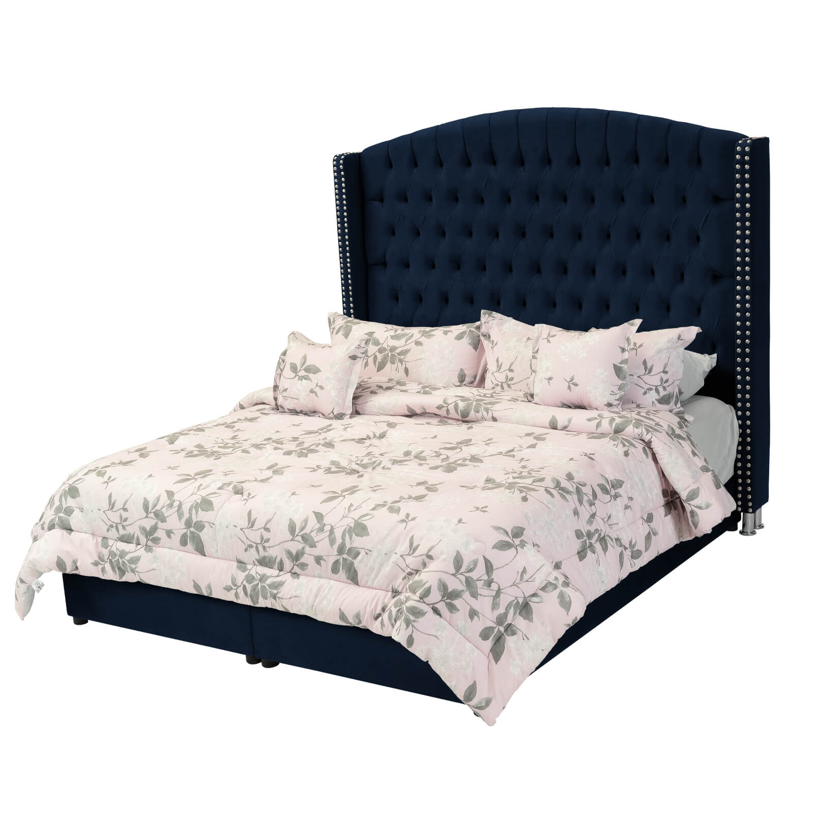 In House | Alkmar Bed Frame Velvet Dark Blue 200x140