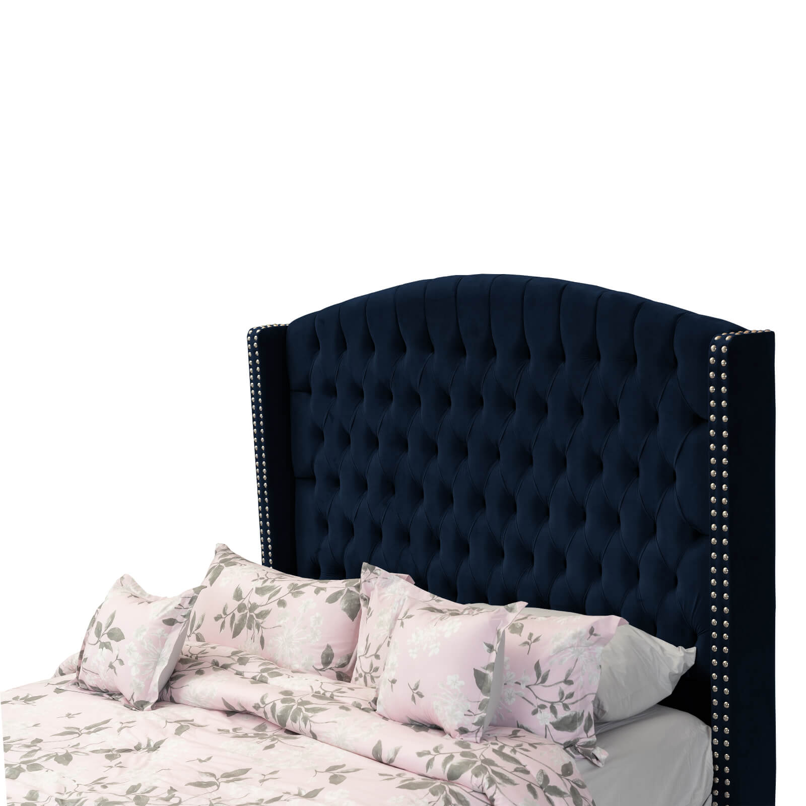 In House | Alkmar Bed Frame Velvet Dark Blue 200x180