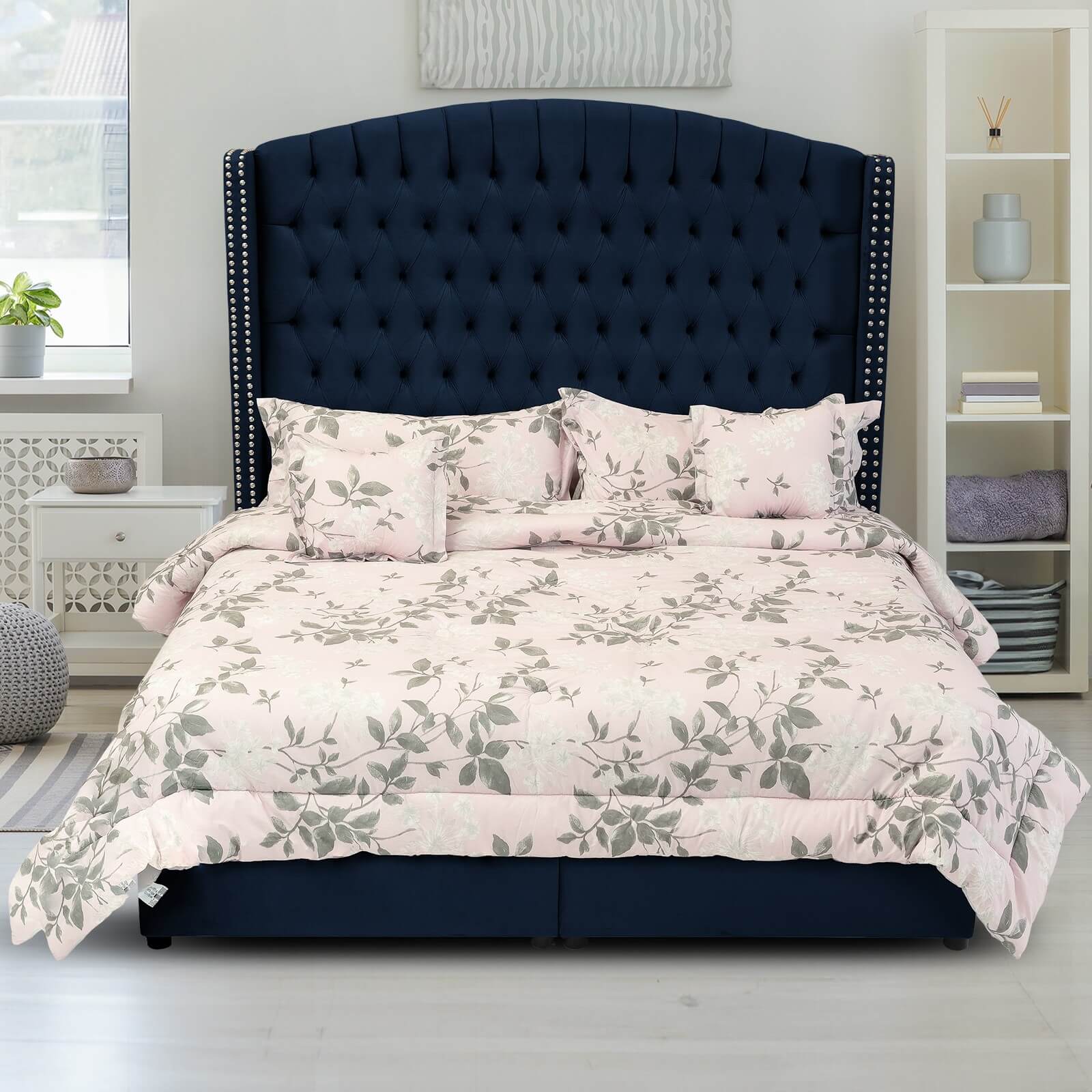 In House | Alkmar Bed Frame Velvet Dark Blue 200x160