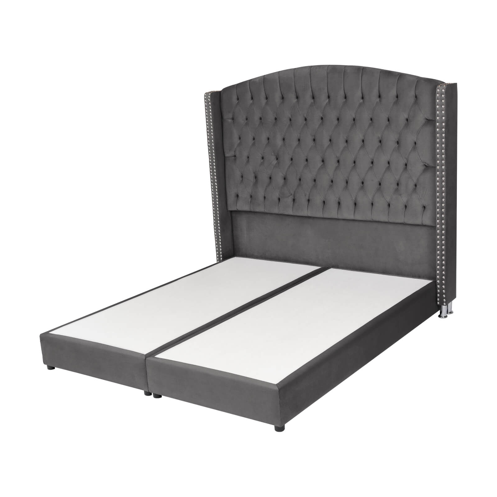 In House | Alkmar Bed Frame Velvet Grey 200x160