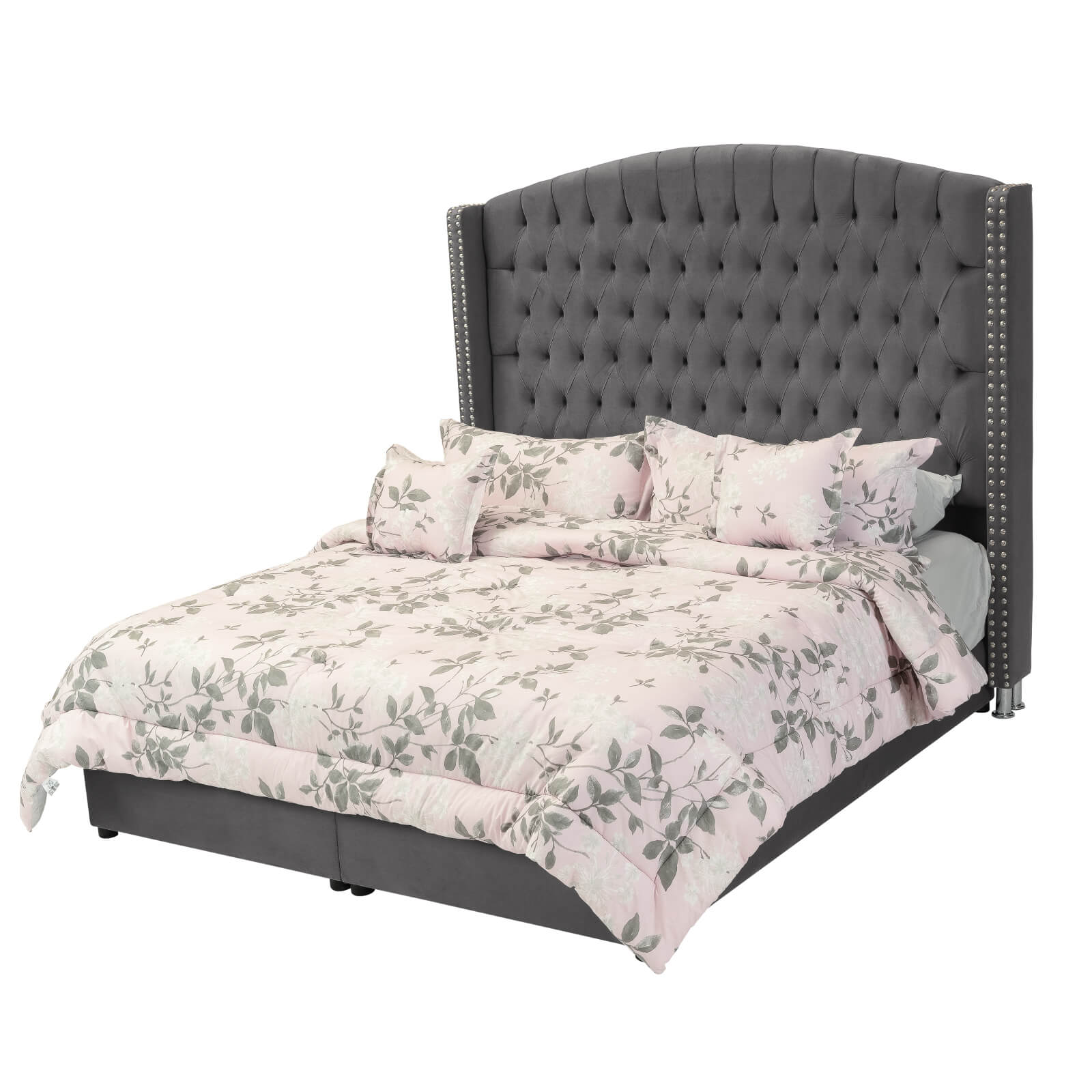 In House | Alkmar Bed Frame Velvet Grey 200x160