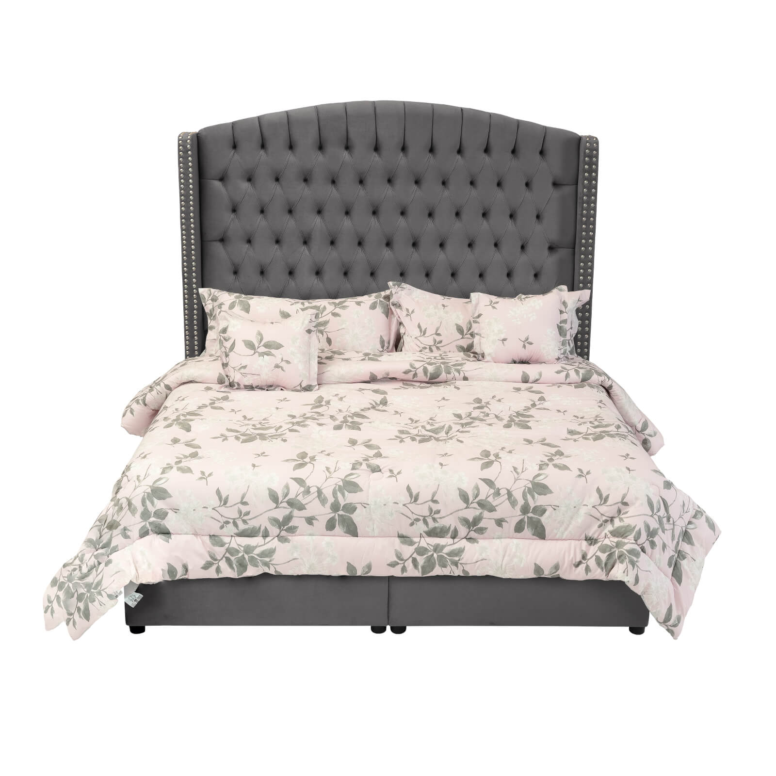 In House | Alkmar Bed Frame Velvet Grey 200x160