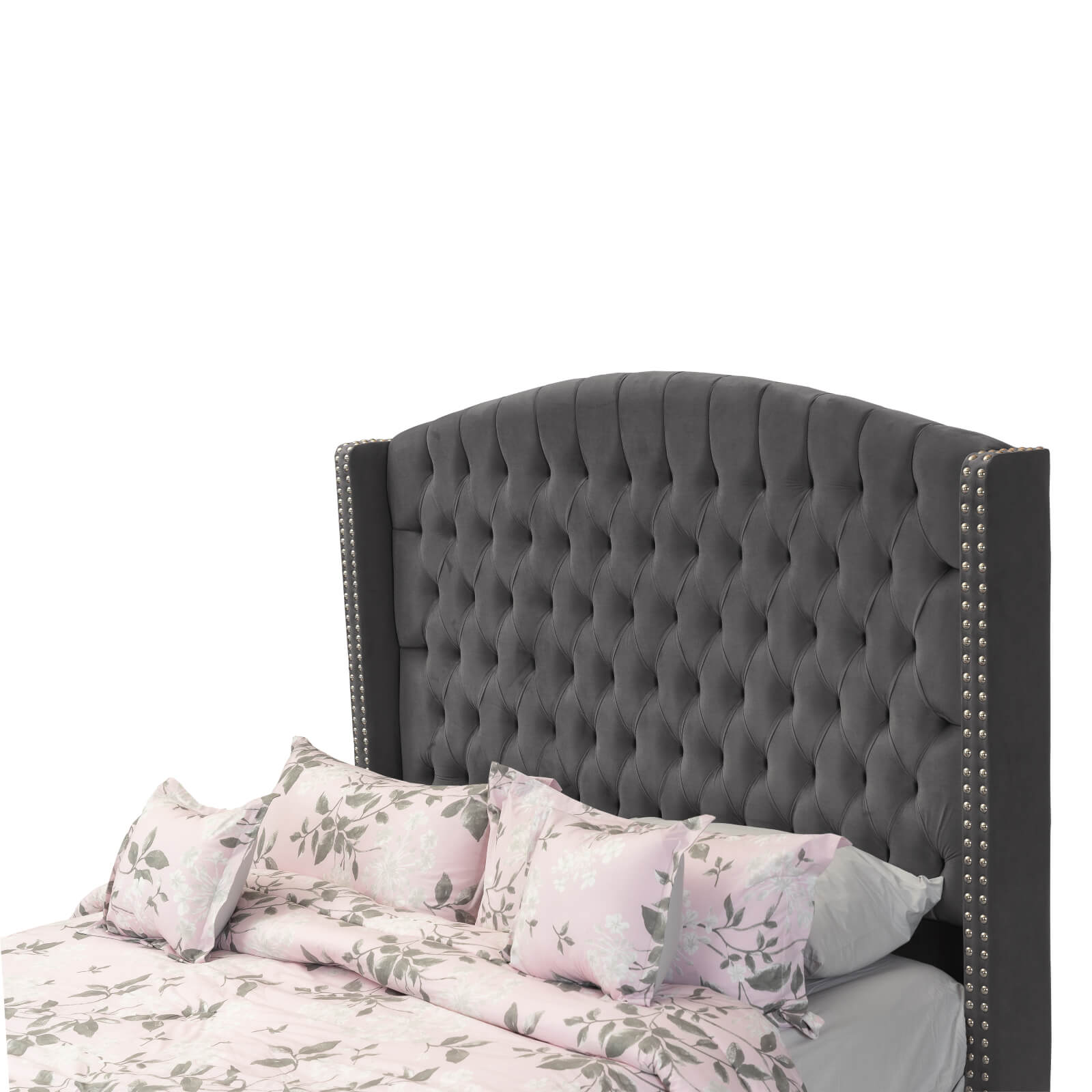 In House | Alkmar Bed Frame Velvet Grey 200x160