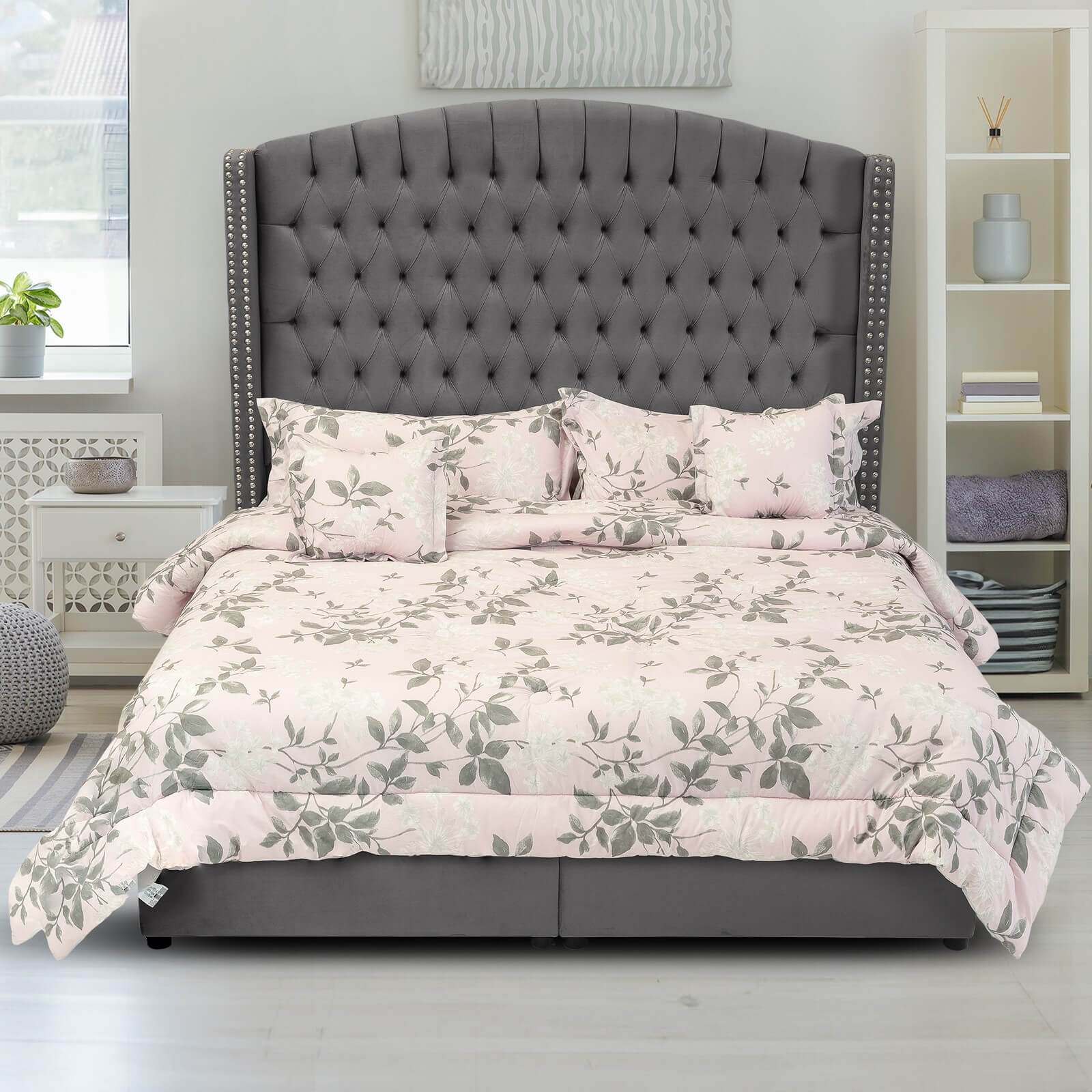 In House | Alkmar Bed Frame Velvet Grey 200x160