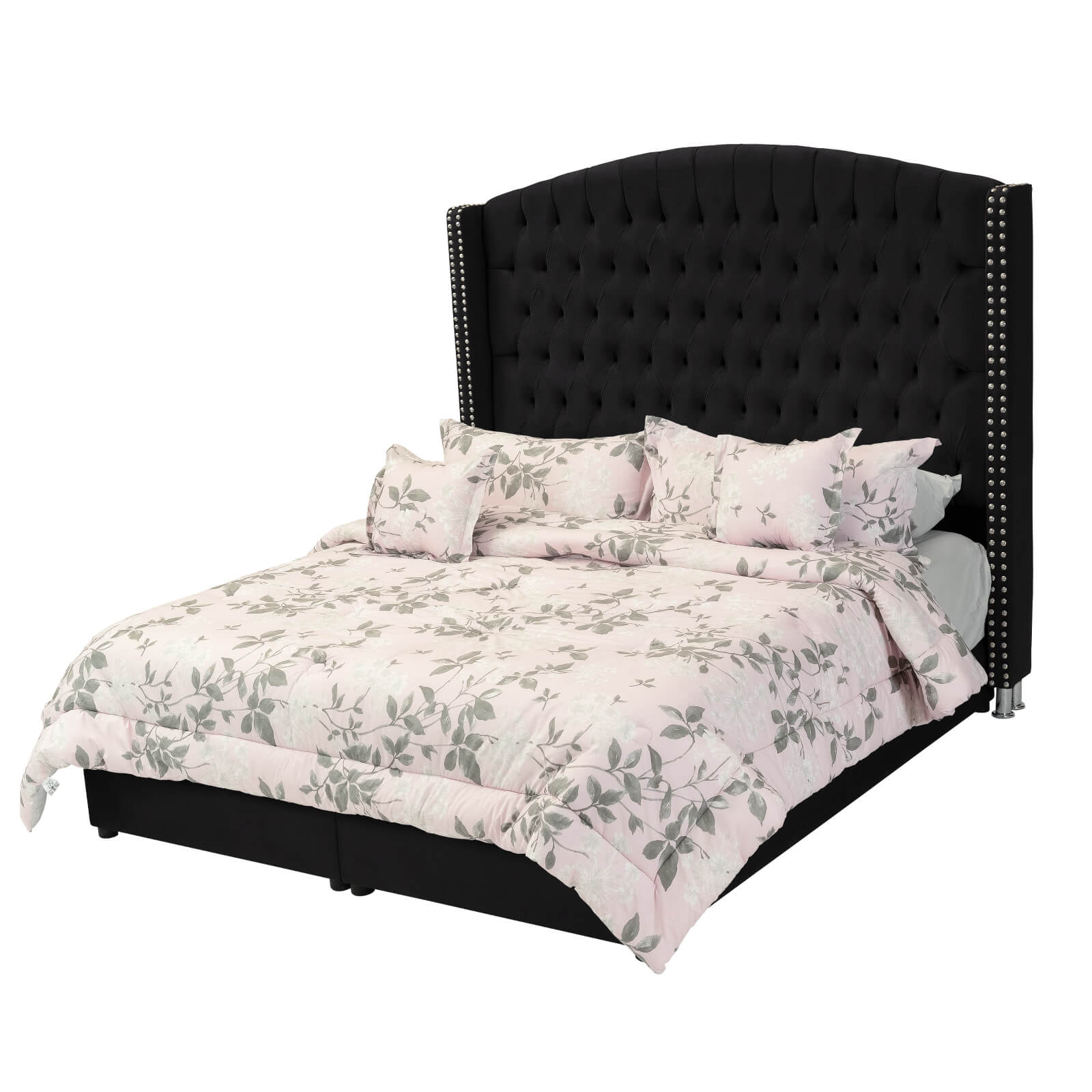 In House | Alkmar Bed Frame Velvet Black 200x150