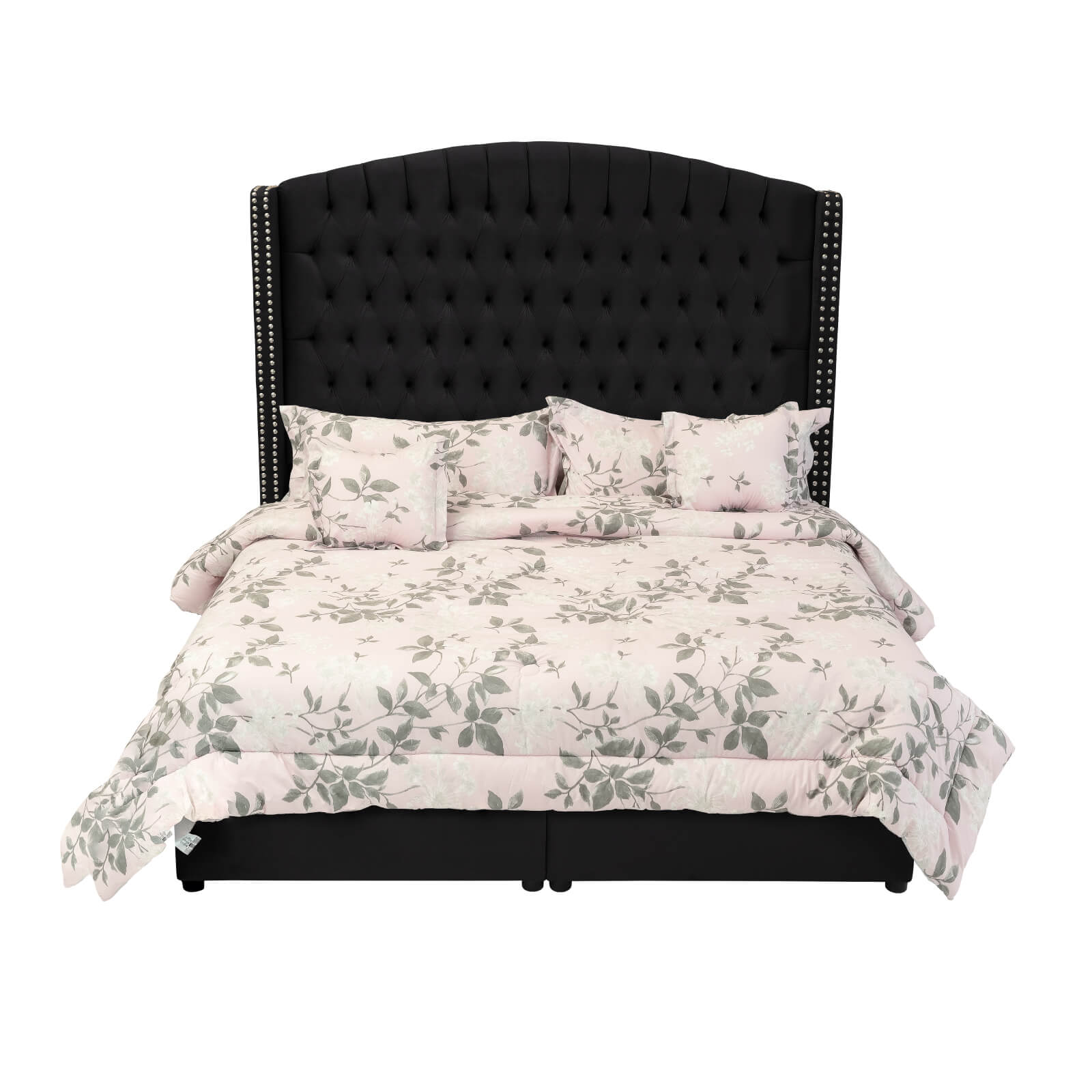 In House | Alkmar Bed Frame Velvet Black 200x150