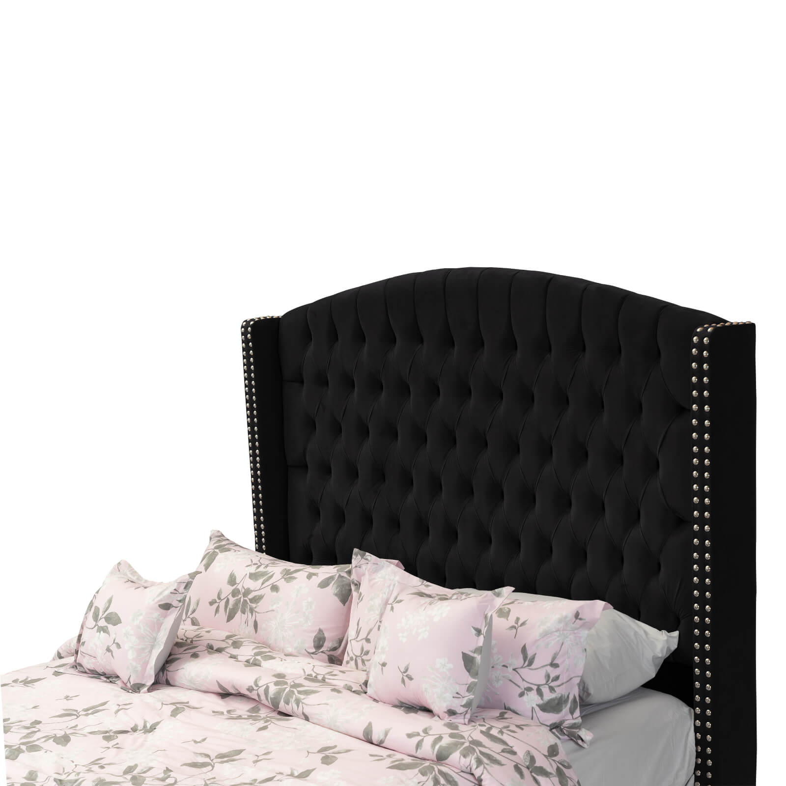 In House | Alkmar Bed Frame Velvet Black 200x150