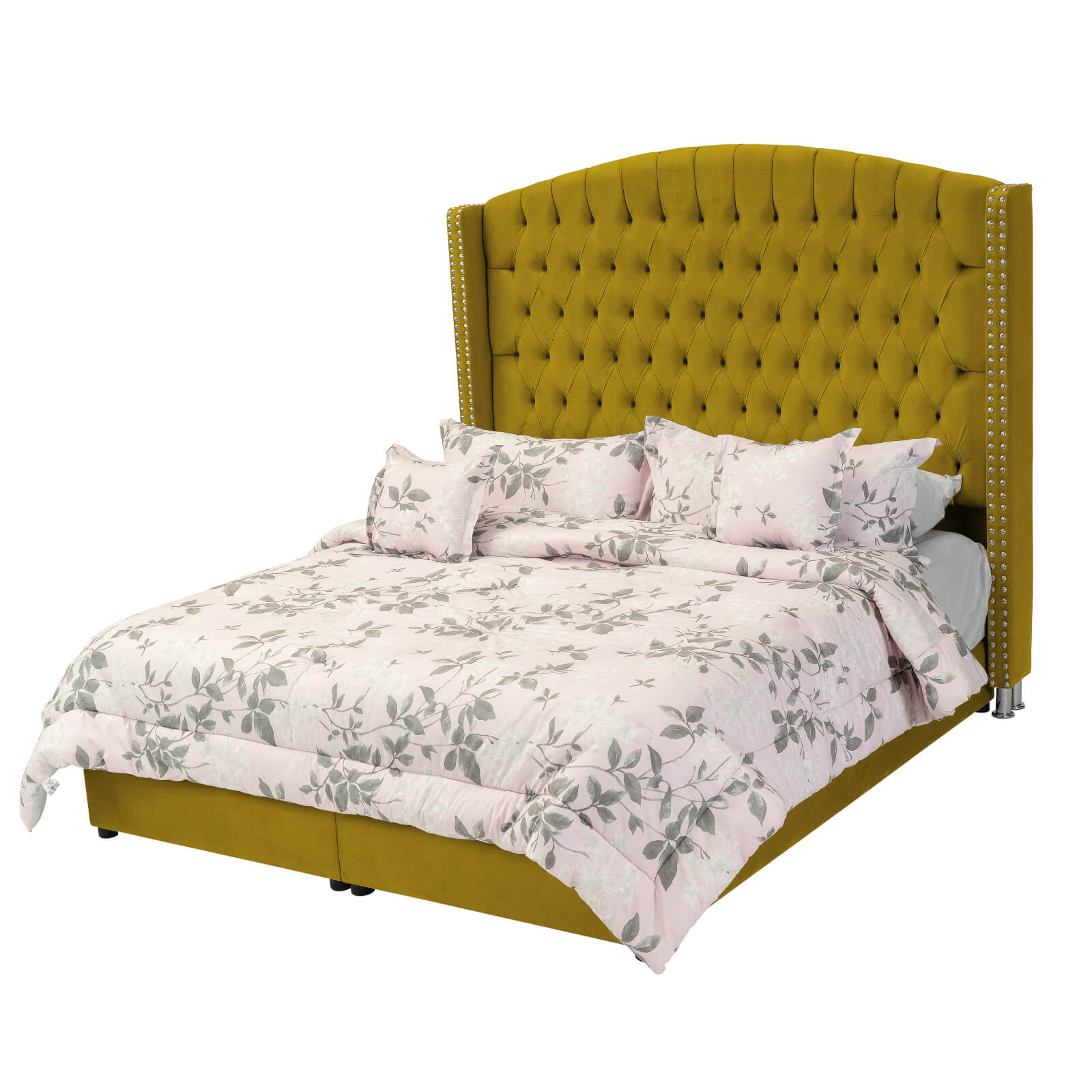In House | Alkmar Bed Frame Velvet Gold 200x150