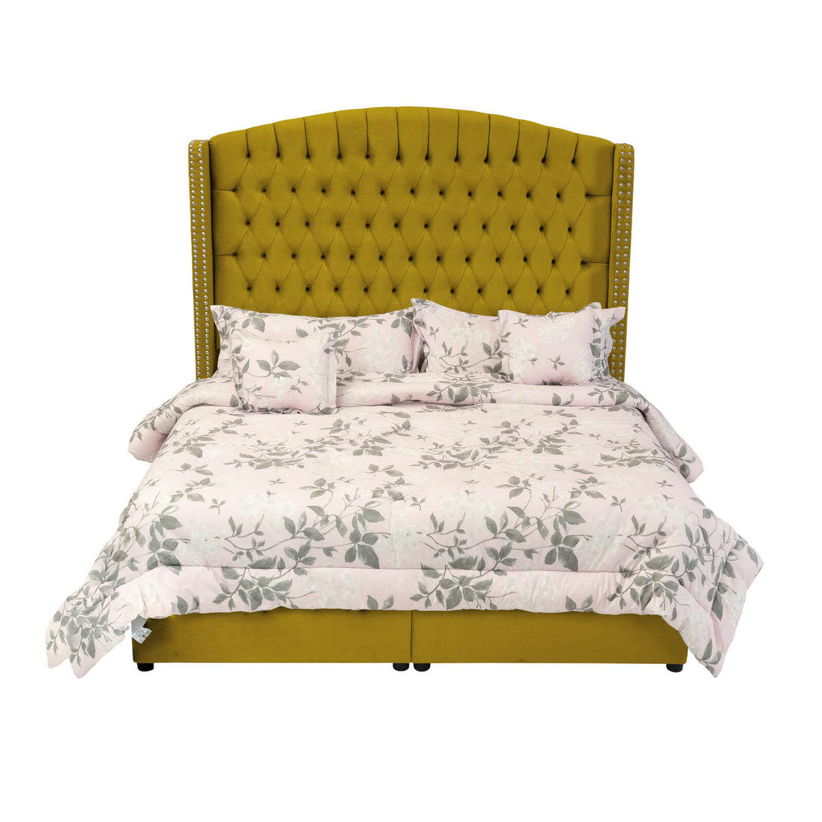 In House | Lujin Bed Frame Linen Gold 200x100