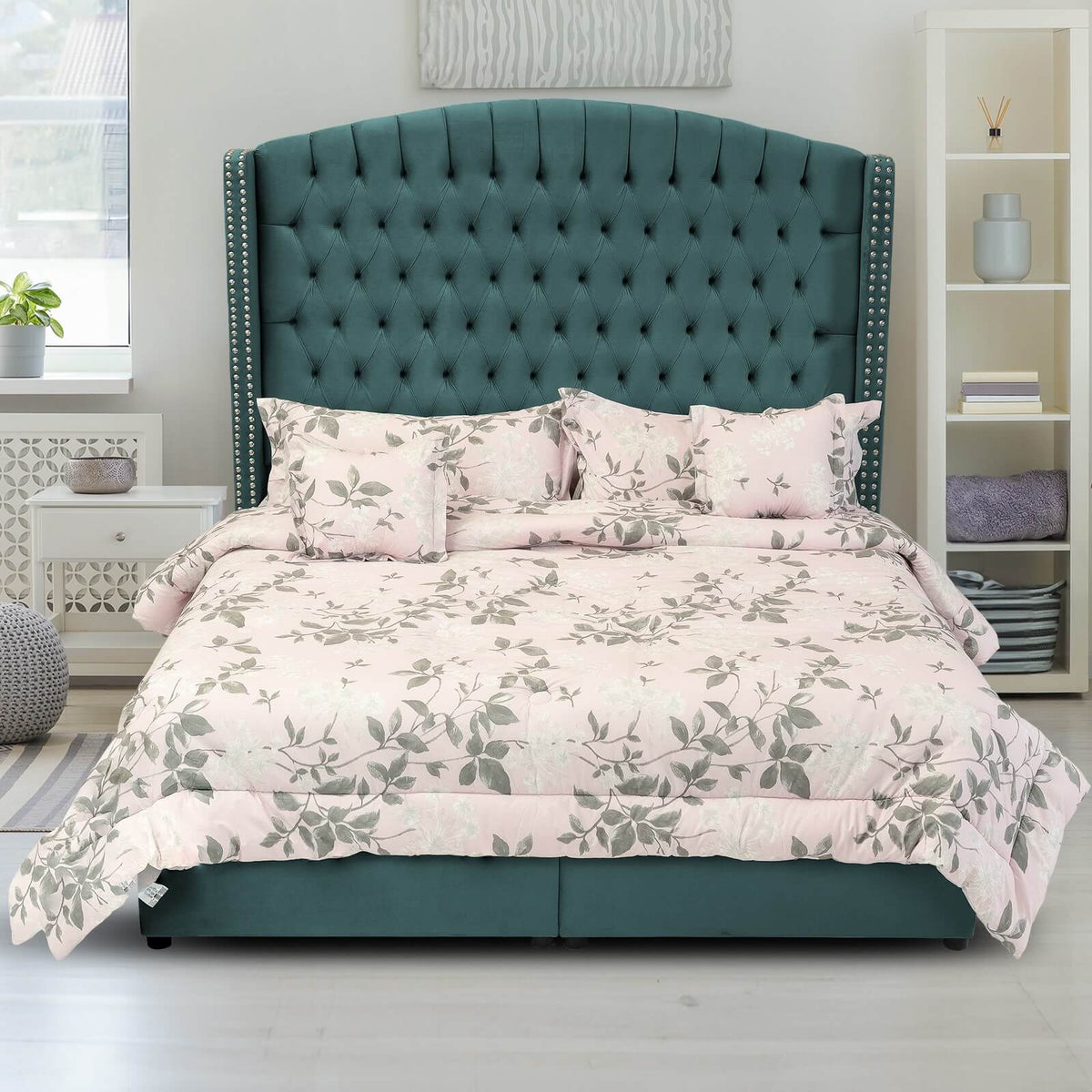 In House | Lujin Bed Frame Linen Turquoise 200x90