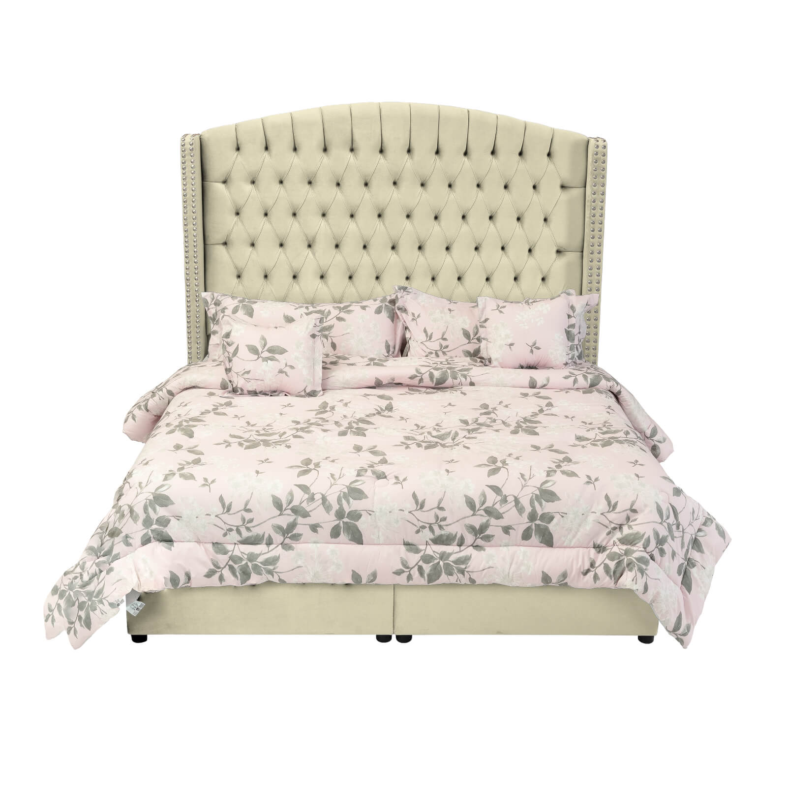 In House | Alkmar Bed Frame Velvet Beige 200x200