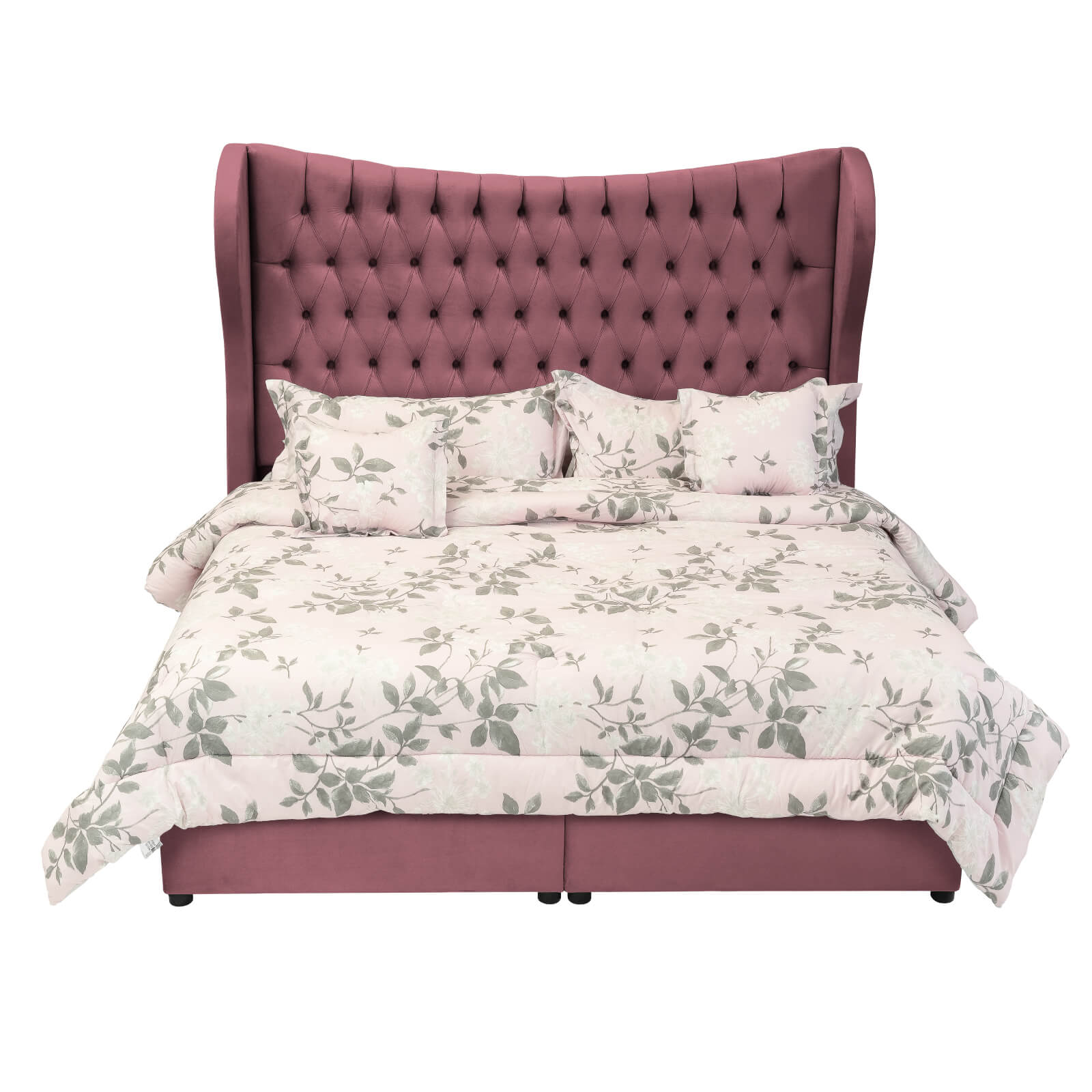 In House | Serin Bed Frame Velvet Dark Pink 200x90