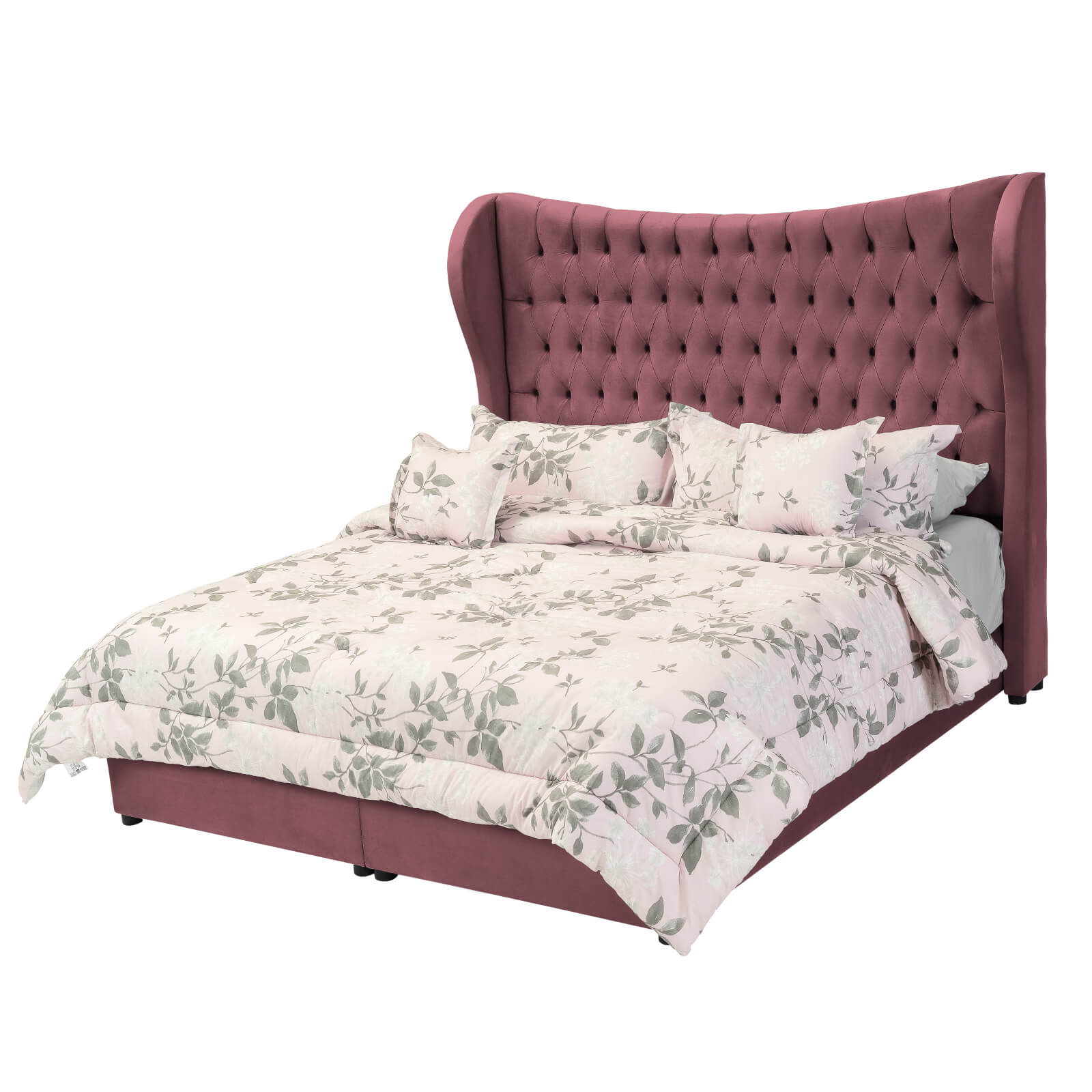 In House | Serin Bed Frame Velvet Dark Pink 200x90