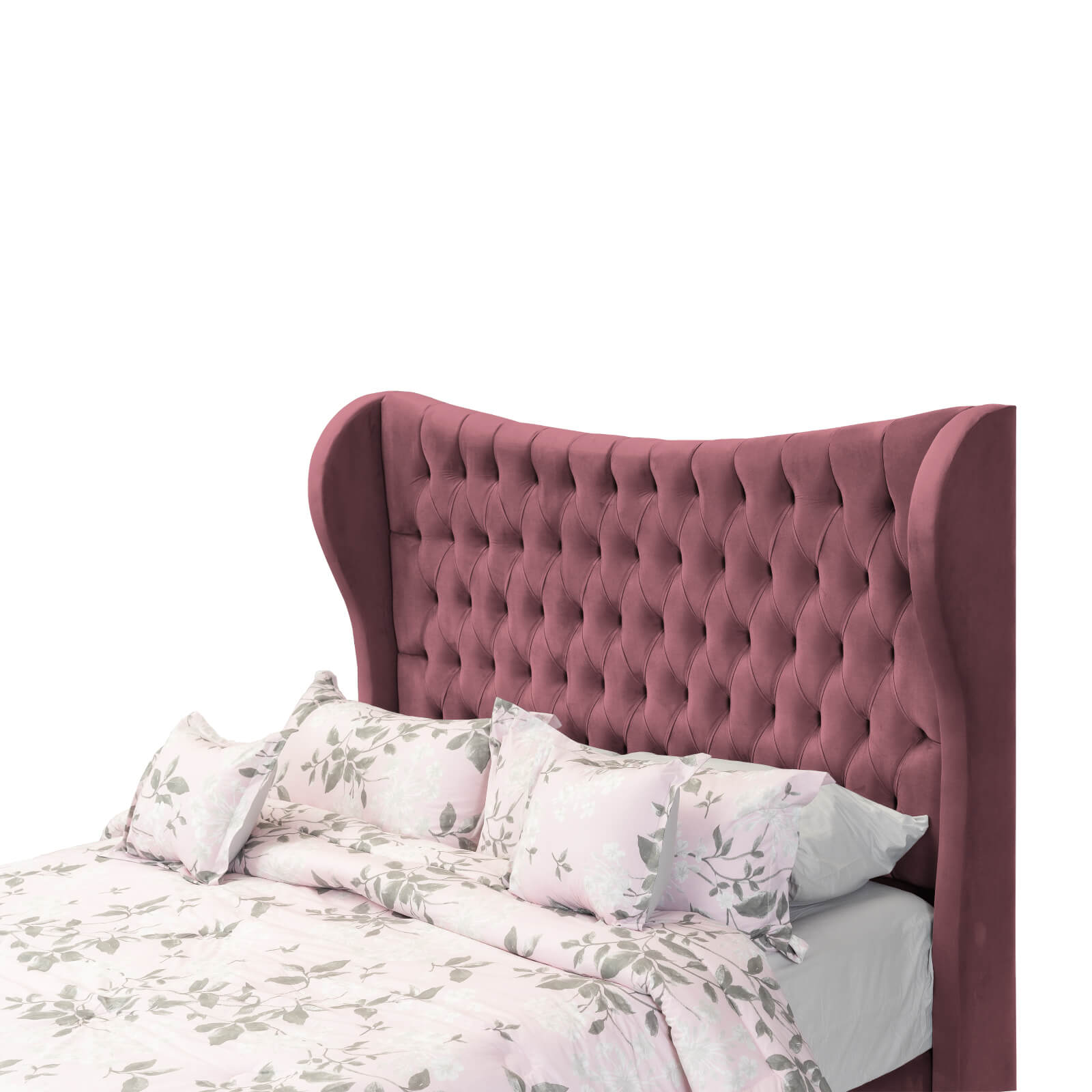 In House | Lujin Bed Frame Linen Dark Pink 200x200