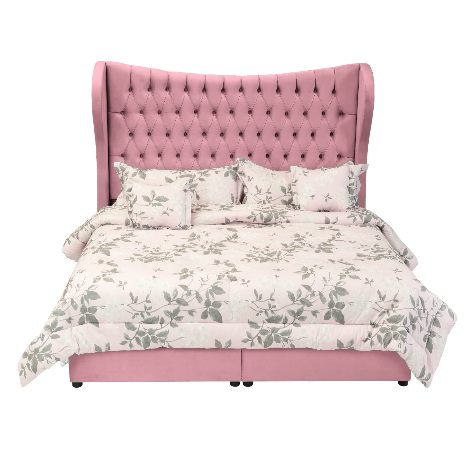In House | Lujin Bed Frame Linen Light Pink 200x160