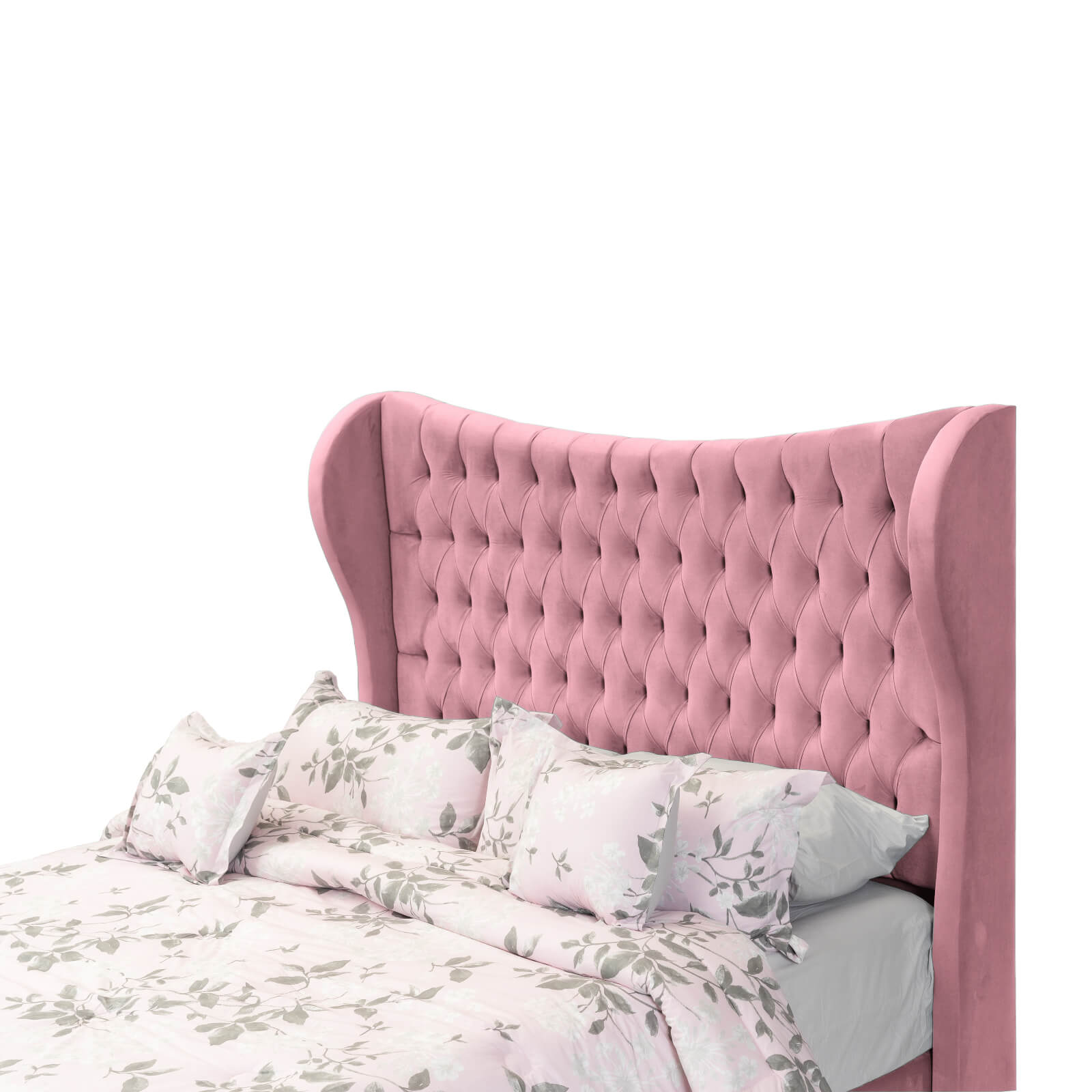 In House | Serin Bed Frame Velvet Light Pink 200x100