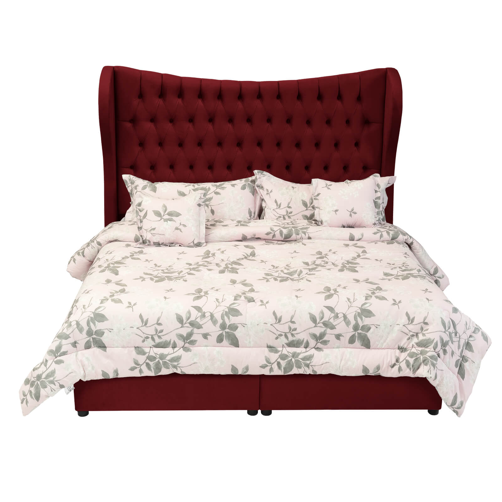 In House | Serin Bed Frame Velvet Burgundy 200x140