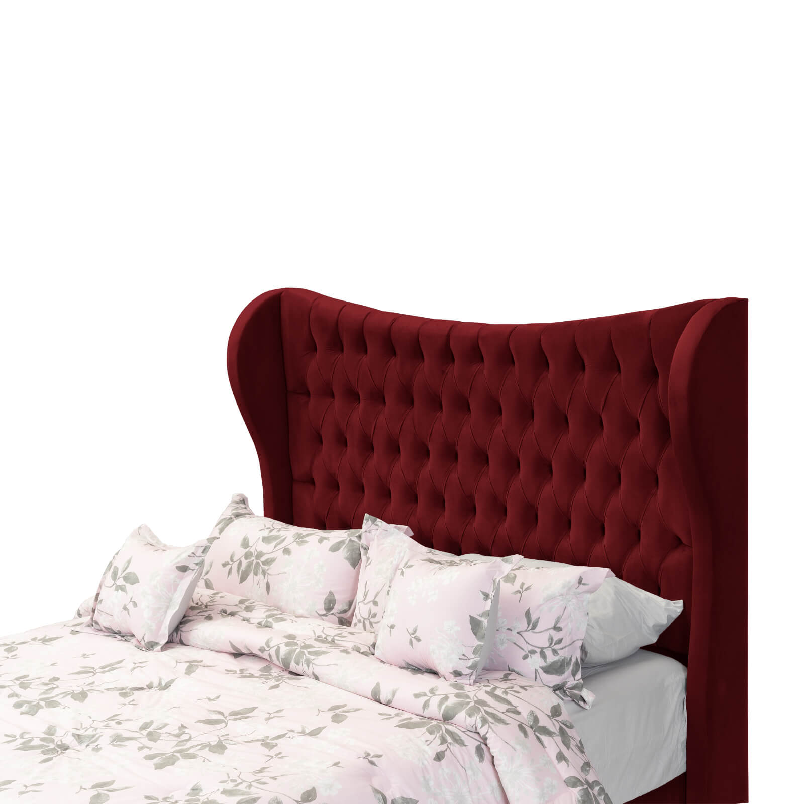 In House | Lujin Bed Frame Linen Burgundy 200x180