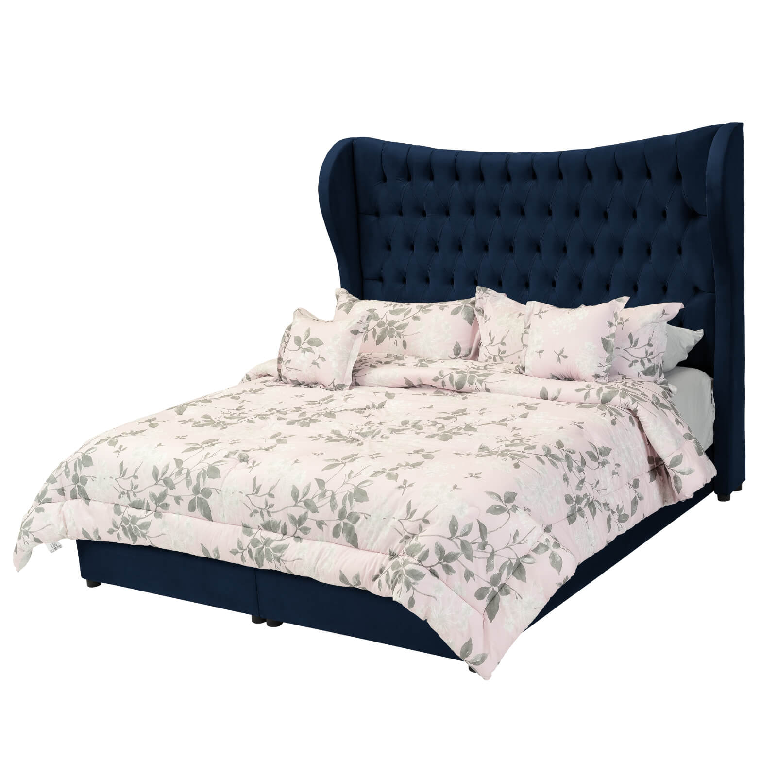 In House | Serin Bed Frame Velvet Dark Blue 200x90
