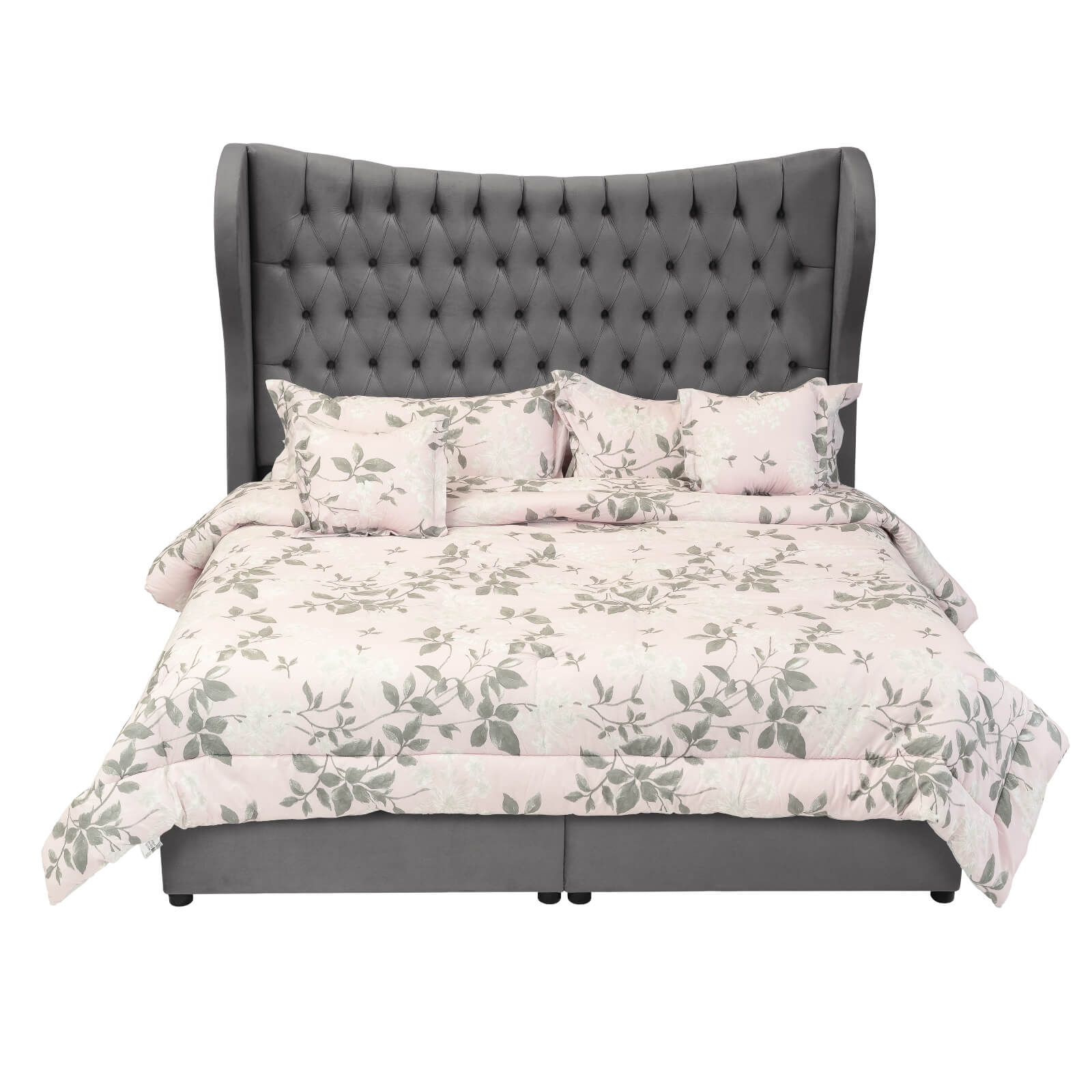 In House | Serin Bed Frame Velvet Grey 200x90