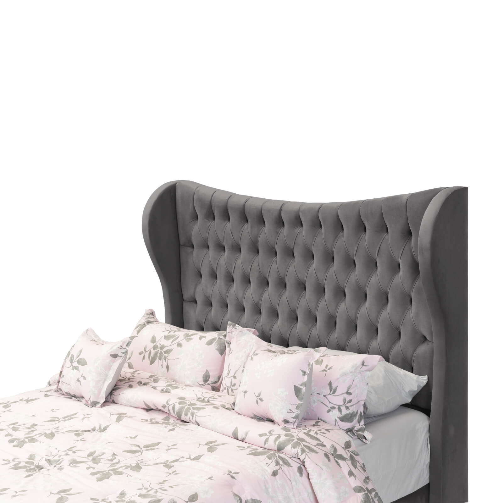 In House | Serin Bed Frame Velvet Grey 200x90