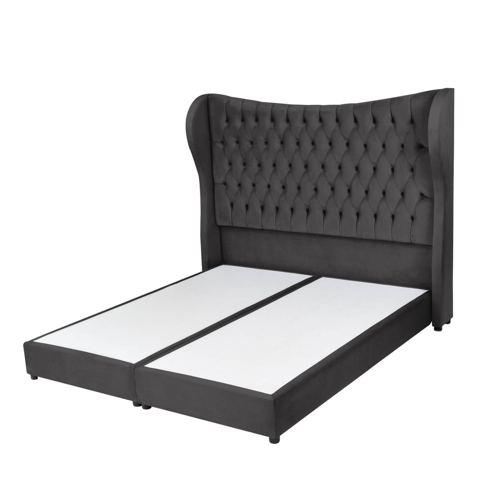 In House | Serin Bed Frame Velvet Dark Grey 200x100