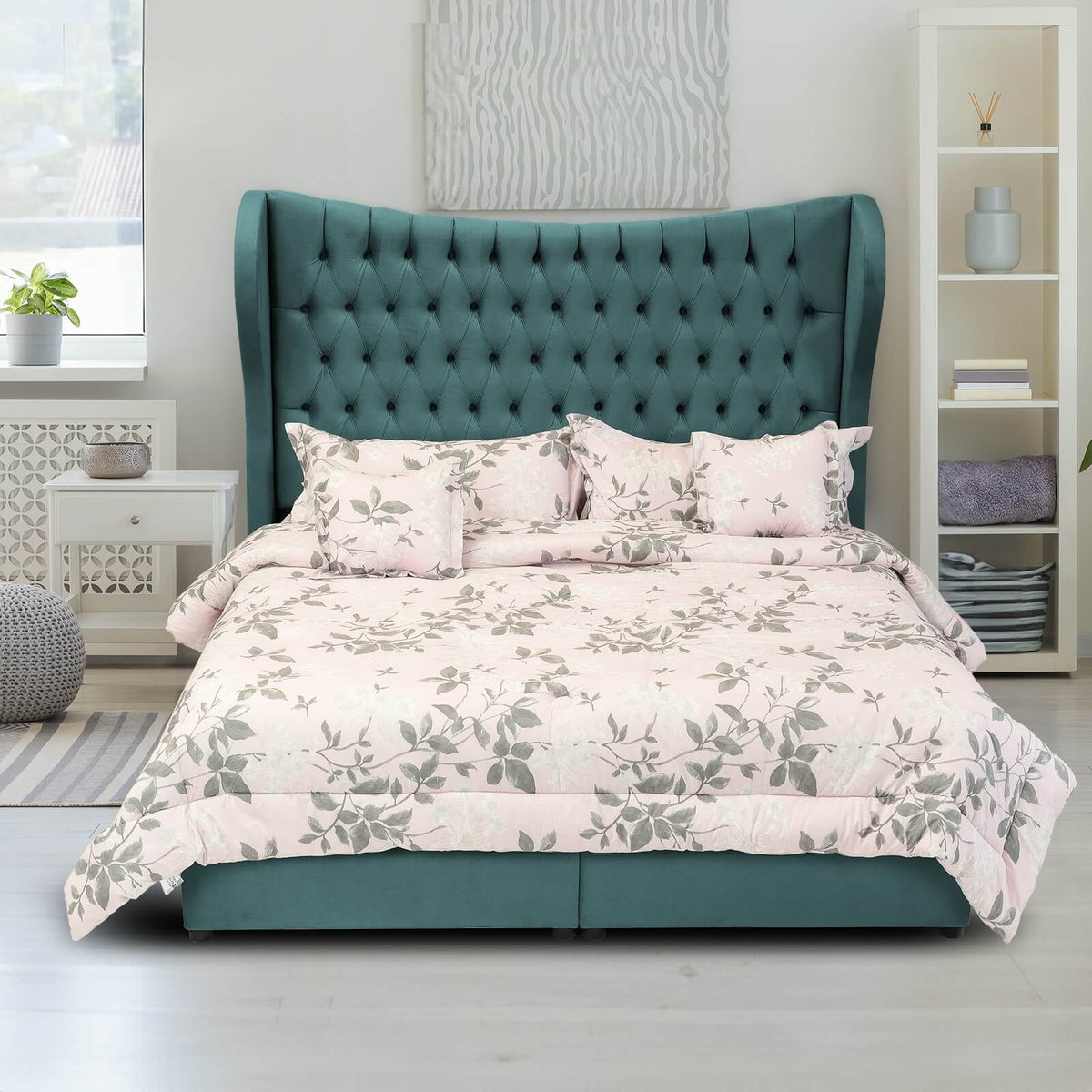 In House | Lujin Bed Frame Linen Turquoise 200x200