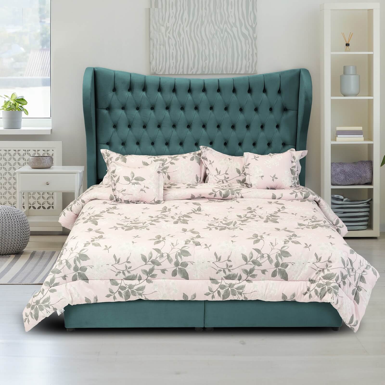 In House | Serin Bed Frame Velvet Turquoise 200x90
