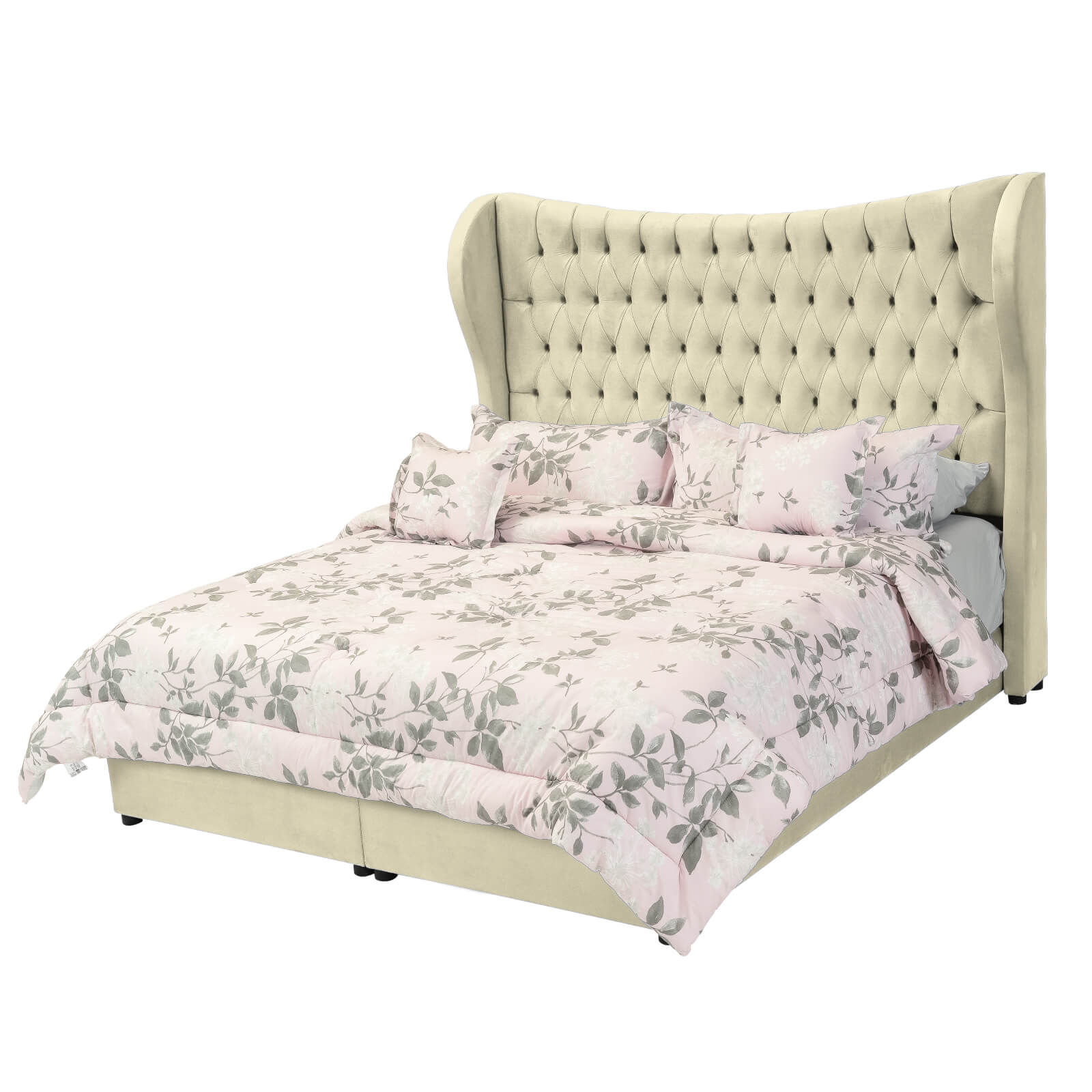 In House | Serin Bed Frame Velvet Beige 200x90