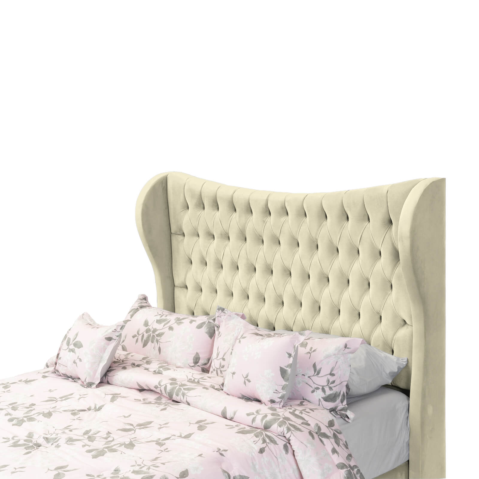 In House | Serin Bed Frame Velvet Beige 200x90