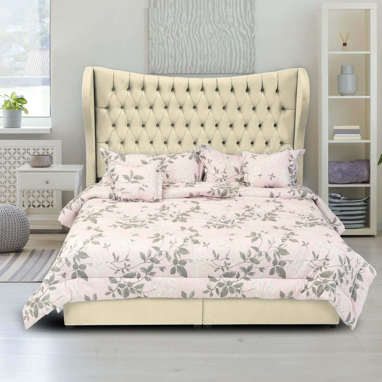 In House | Serin Bed Frame Velvet Beige 200x90