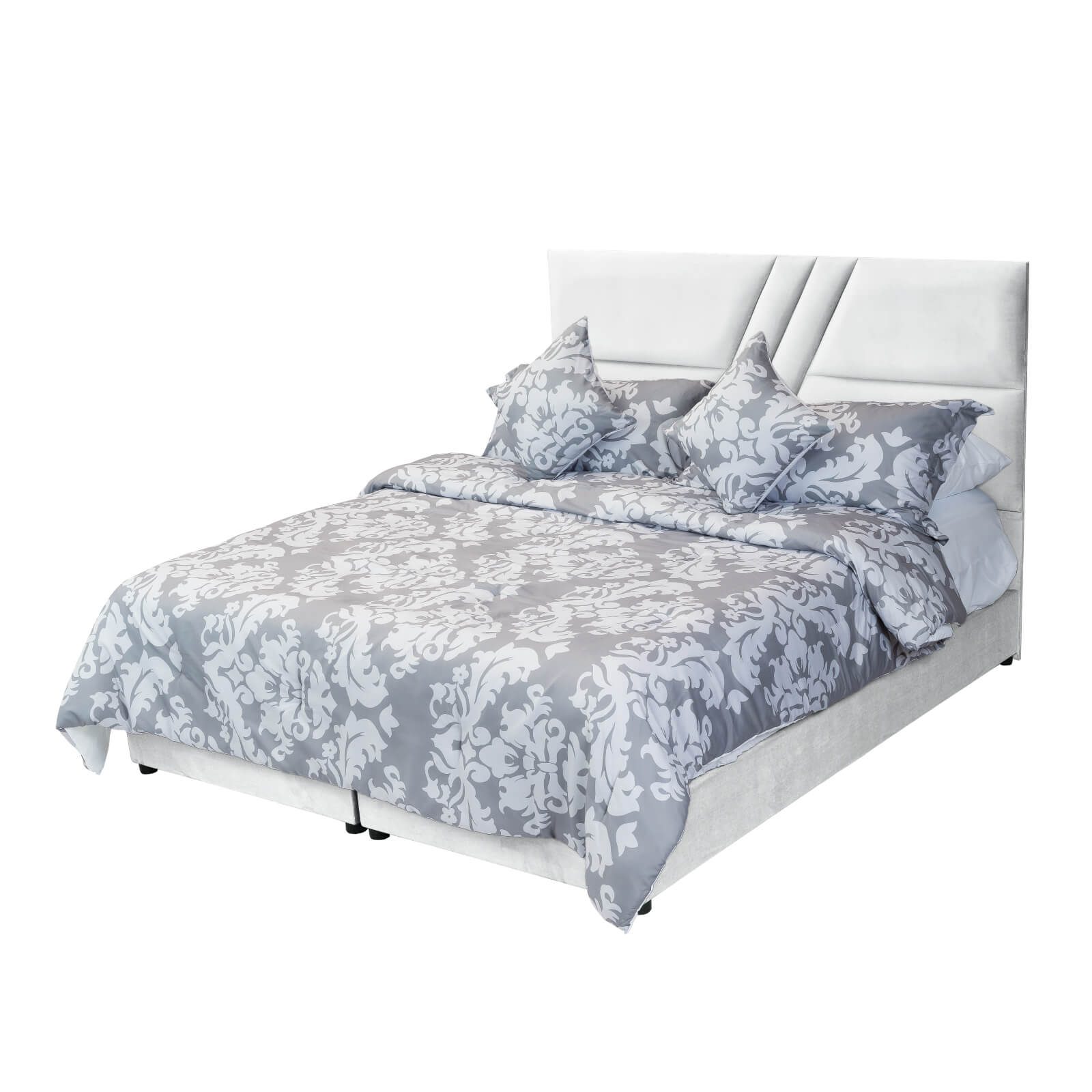 In House | Serin Bed Frame Velvet White 200x150