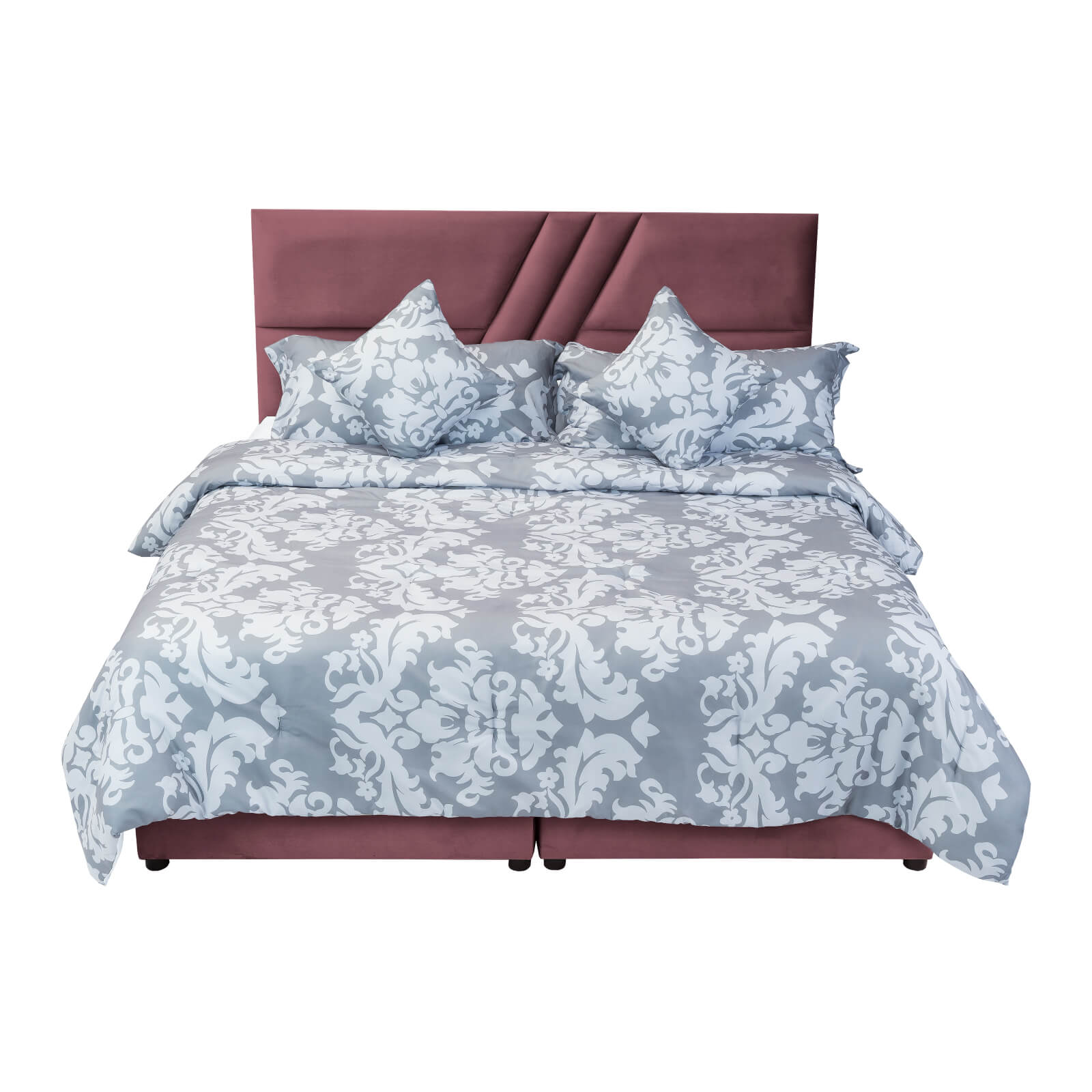 In House | Serin Bed Frame Velvet Dark Pink 200x200