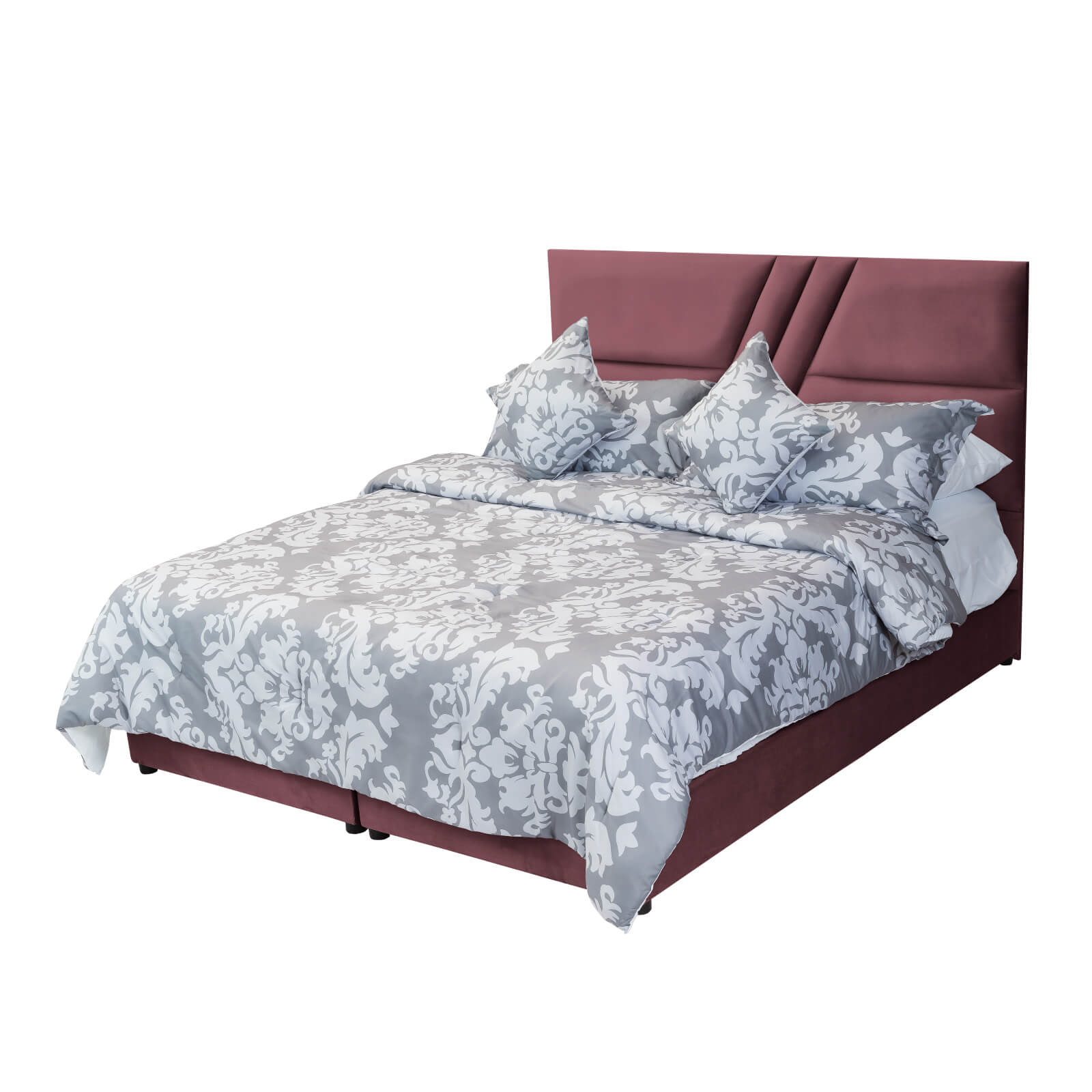 In House | Serin Bed Frame Velvet Dark Pink 200x200