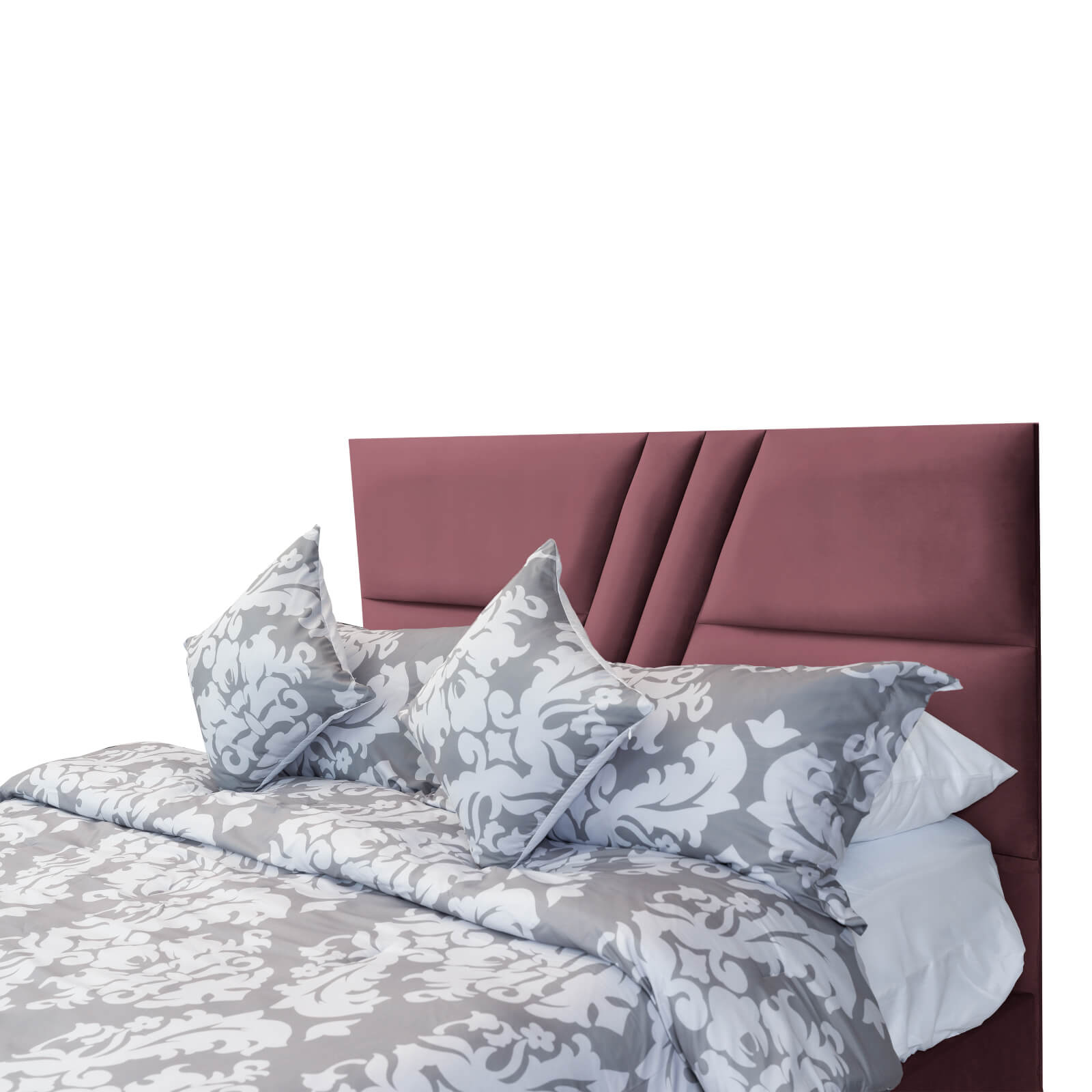 In House | Serin Bed Frame Velvet Dark Pink 200x200