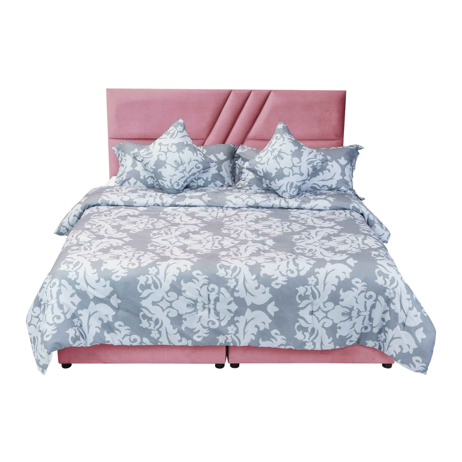In House | Serin Bed Frame Velvet Light Pink 200x200