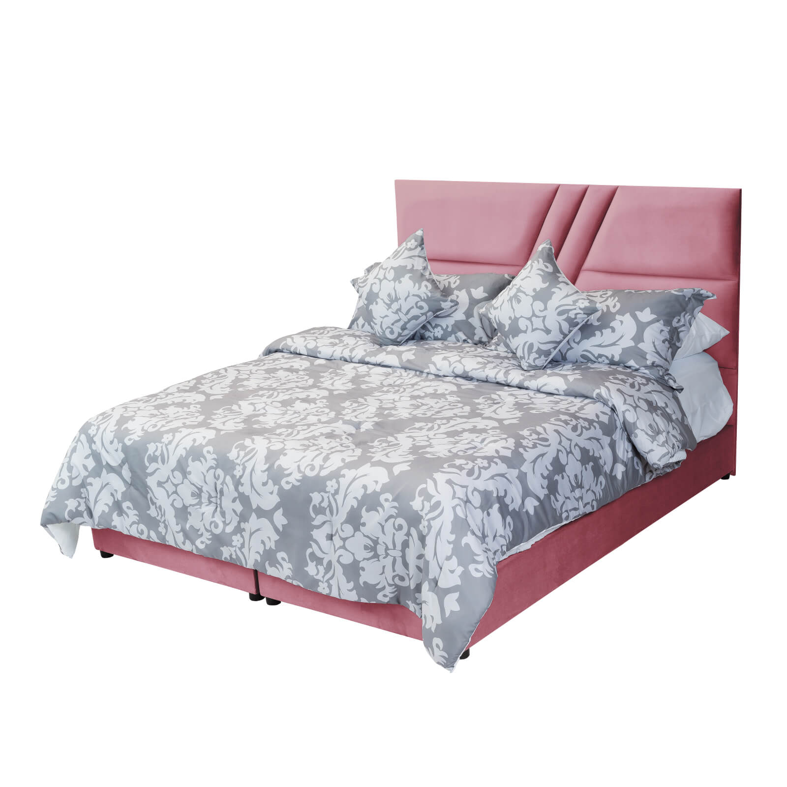 In House | Serin Bed Frame Velvet Light Pink 200x180