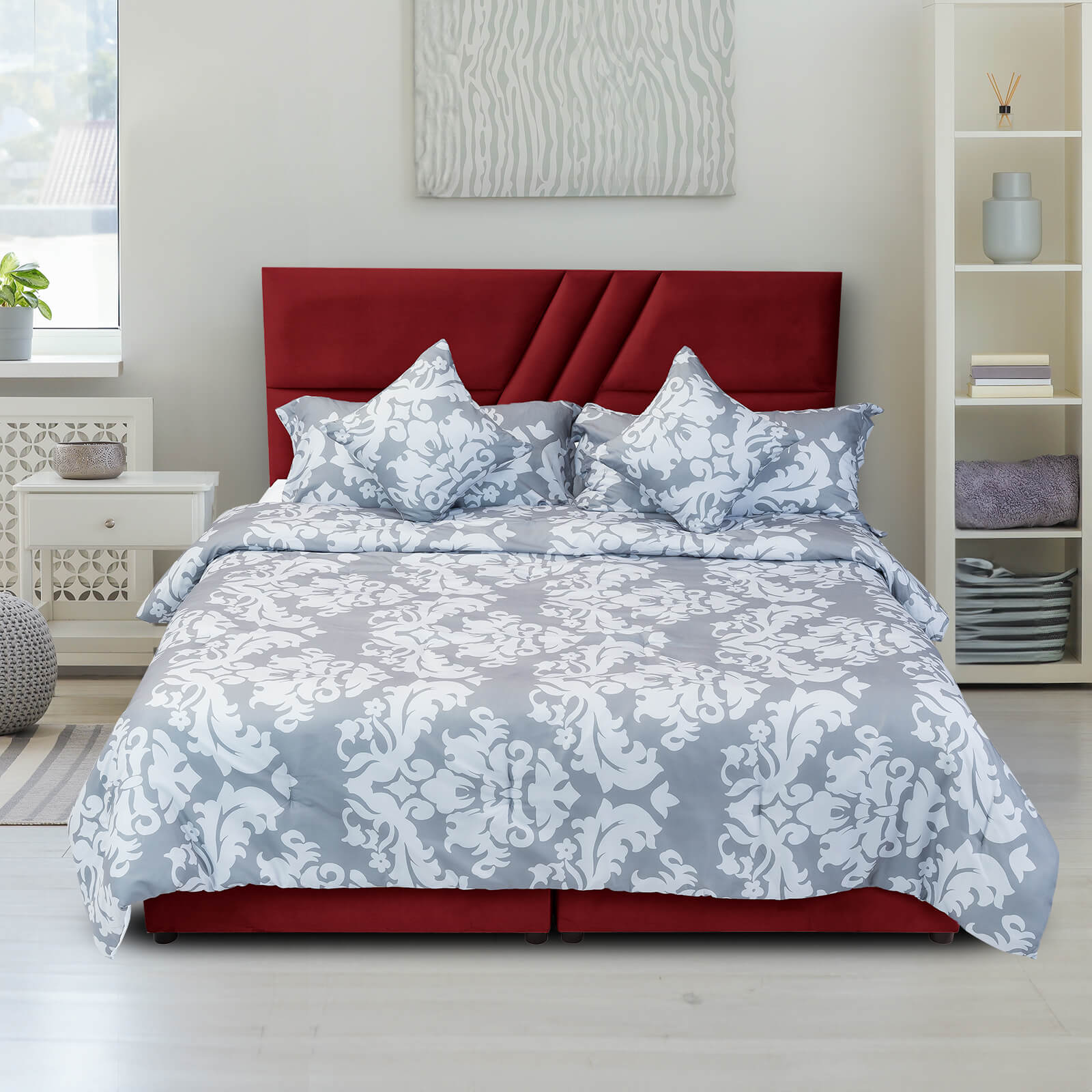 In House | Serin Bed Frame Velvet Burgundy 200x200