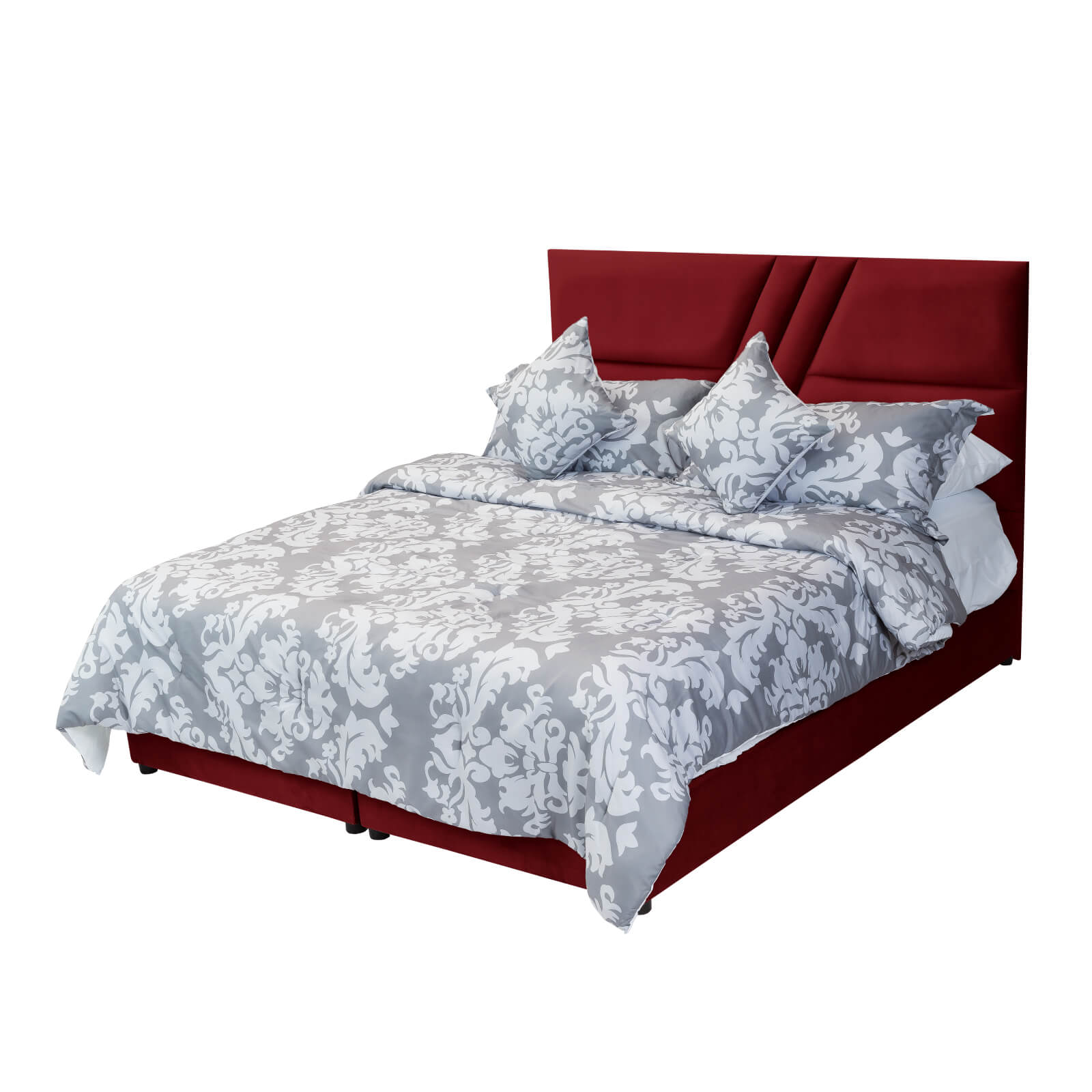 In House | Serin Bed Frame Velvet Burgundy 200x160
