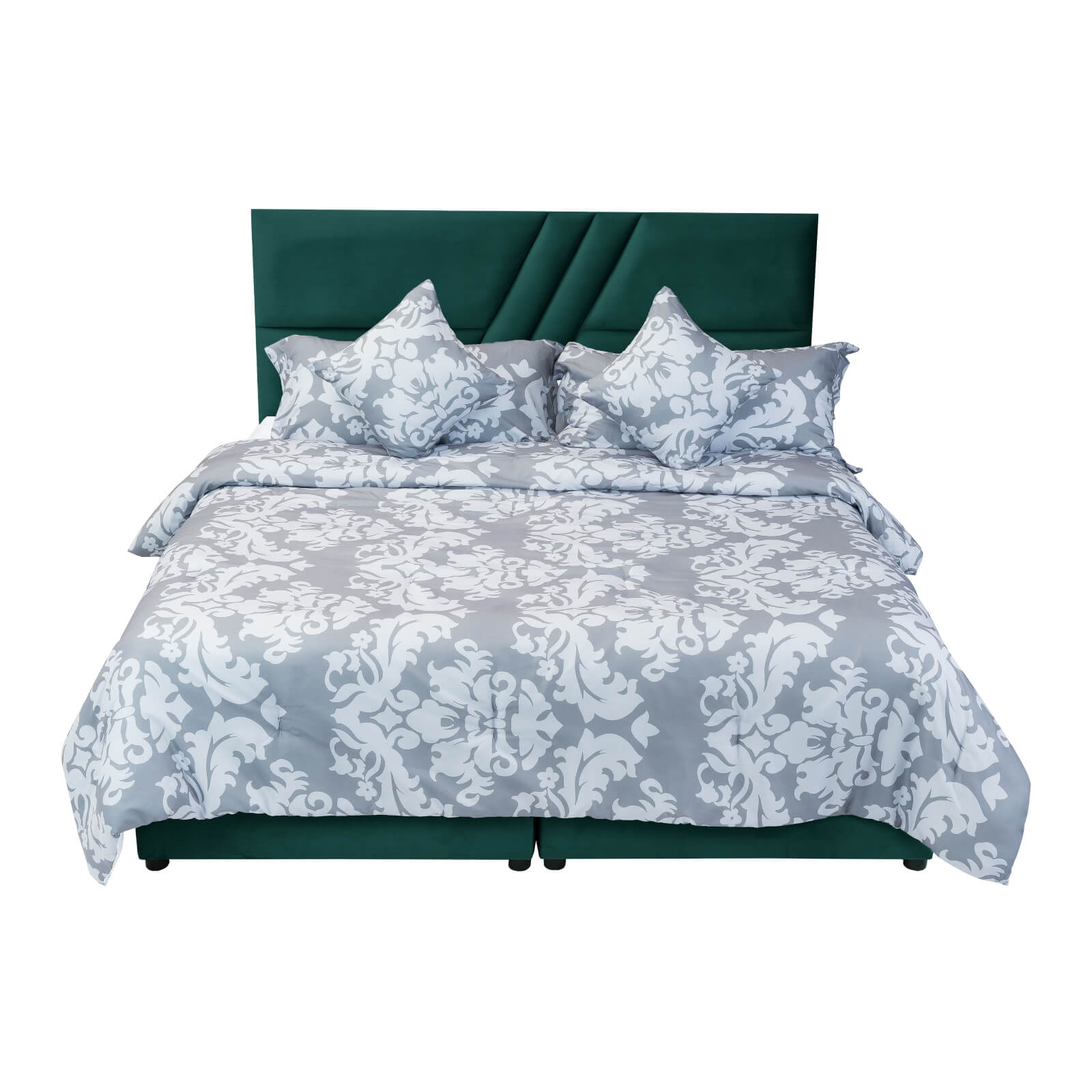 In House | Serin Bed Frame Velvet Dark Green 200x160
