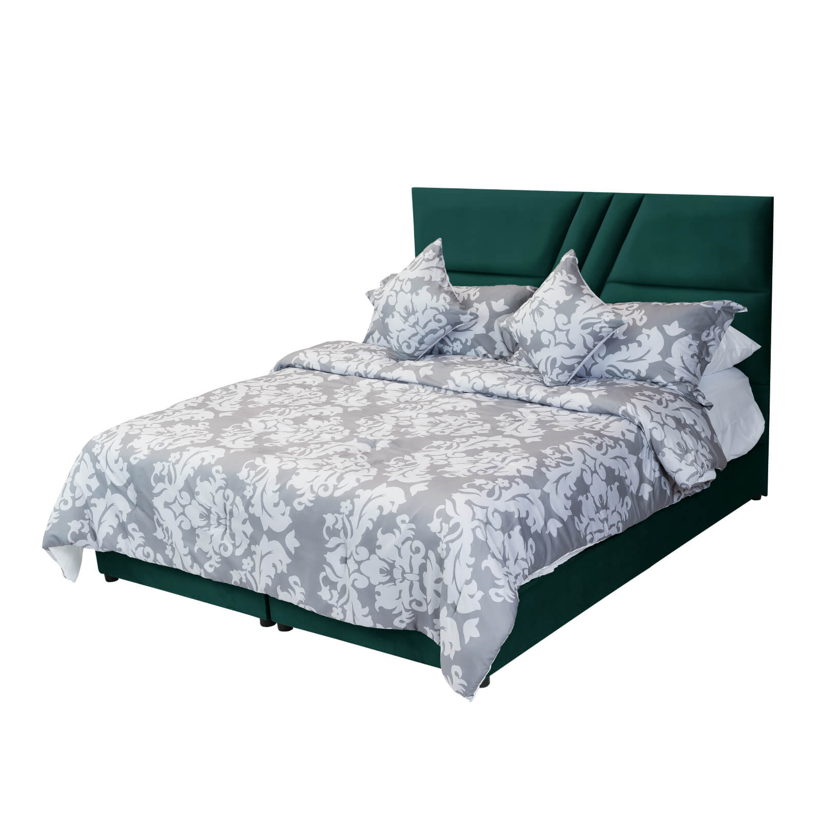 In House | Serin Bed Frame Velvet Dark Green 200x160